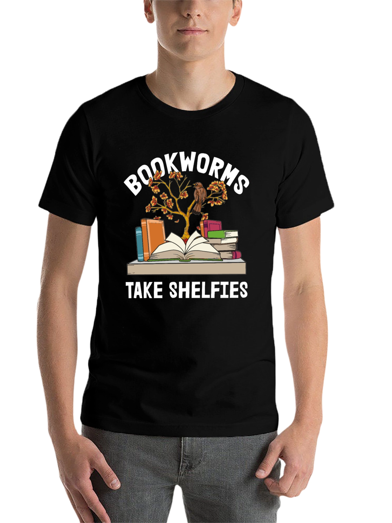 Black Bookworms Take Shelfies Graphic T-Shirt view 7