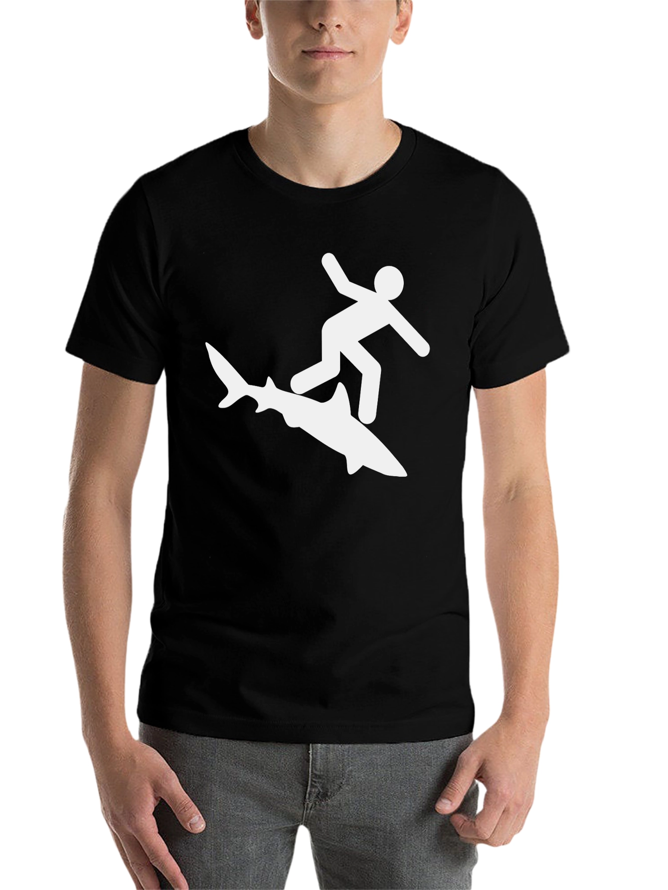 Black Shark Rider Tee - Black Graphic T-Shirt view 7