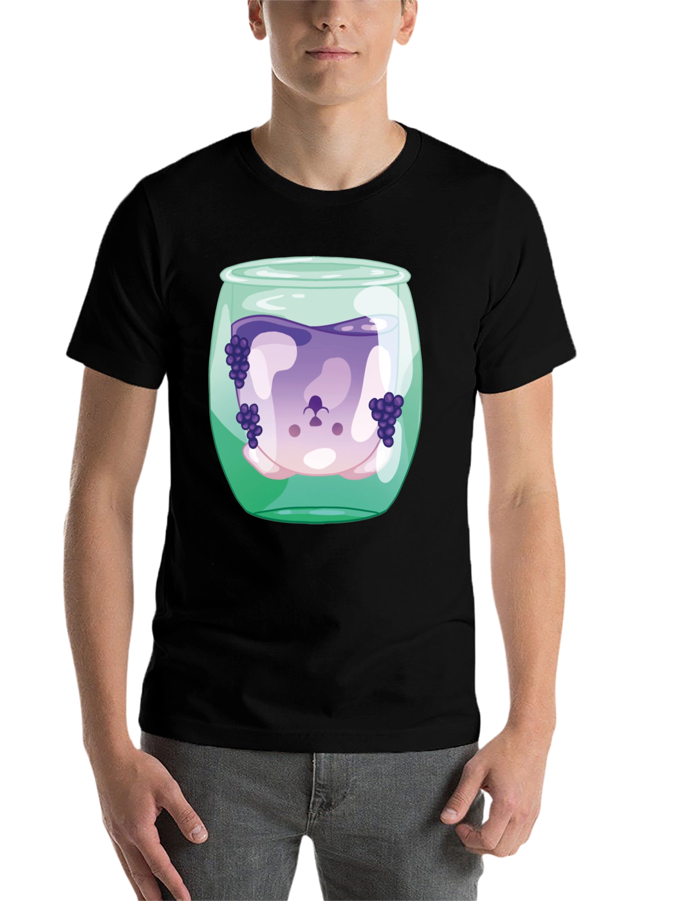 Black Grape Juice Dog Tee - Funny Graphic T-Shirt view 7