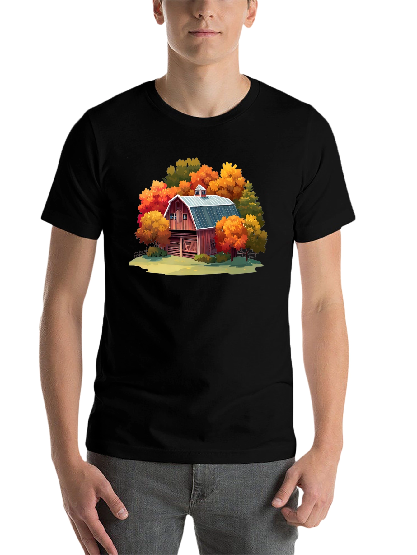 Black Autumn Barn Graphic Tee view 7
