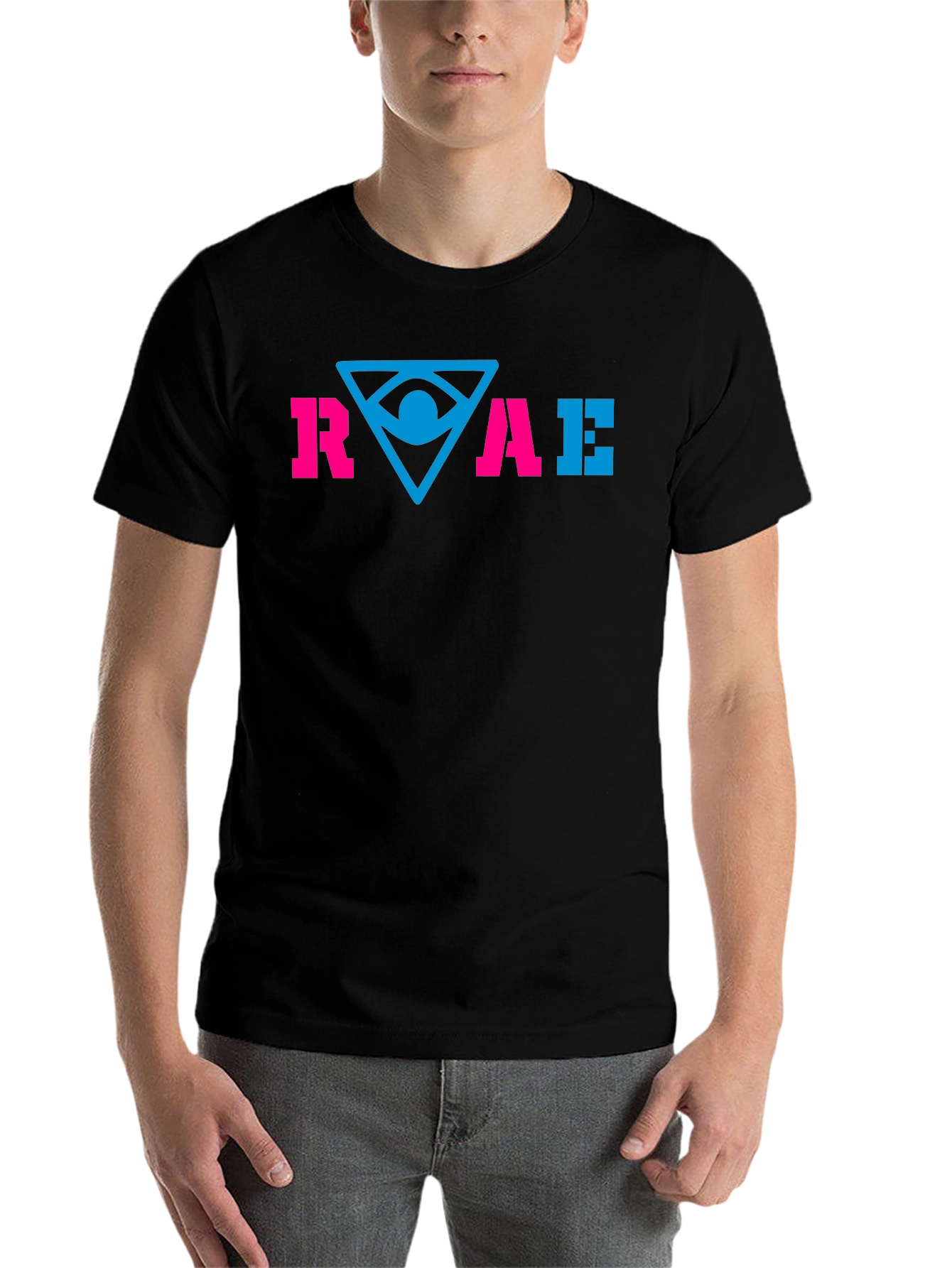 Black RAE Graphic Tee - Stylish Cotton Blend T-Shirt view 7