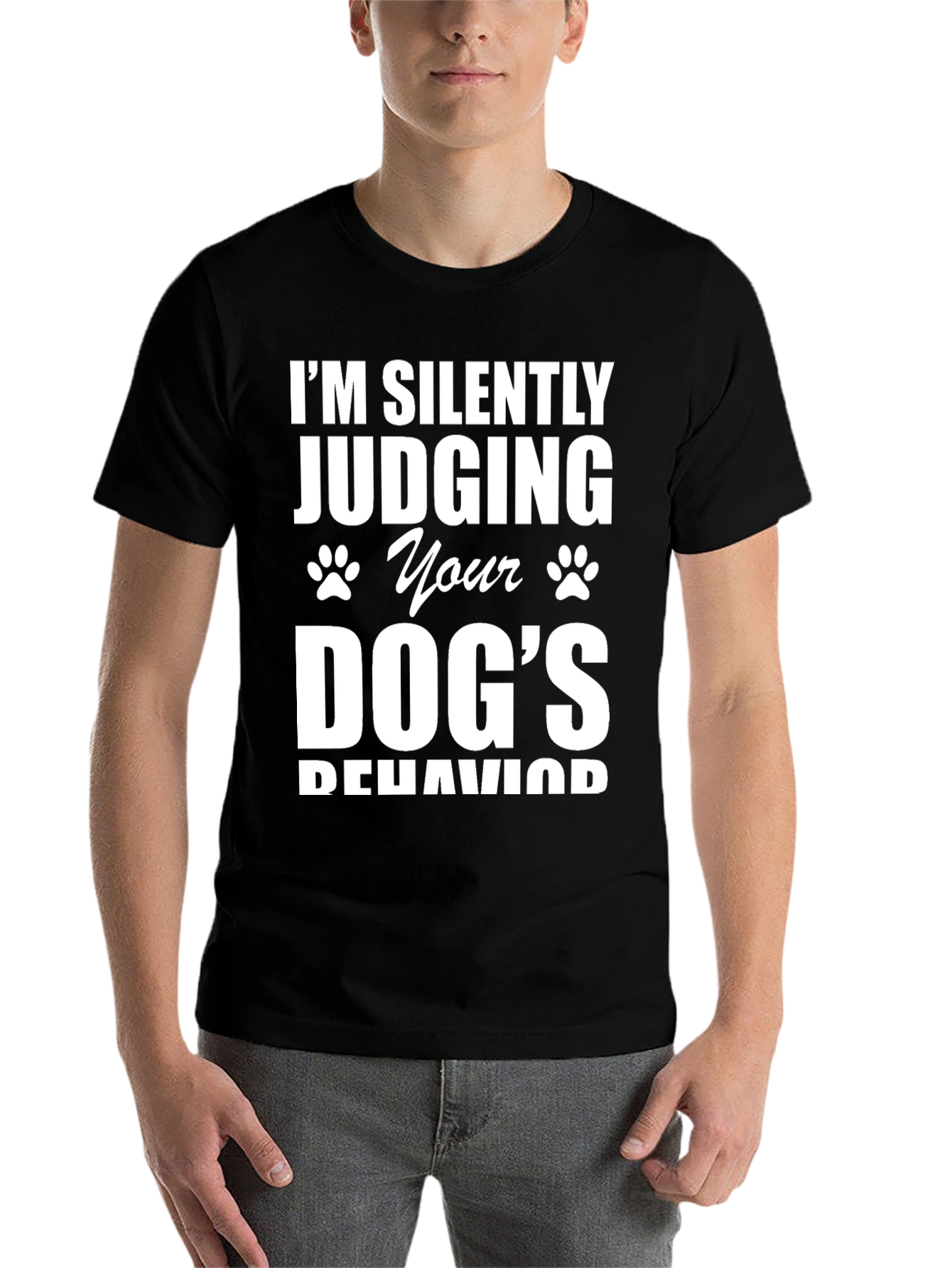 Black Silently Judging Dog's Behavior Tee view 7