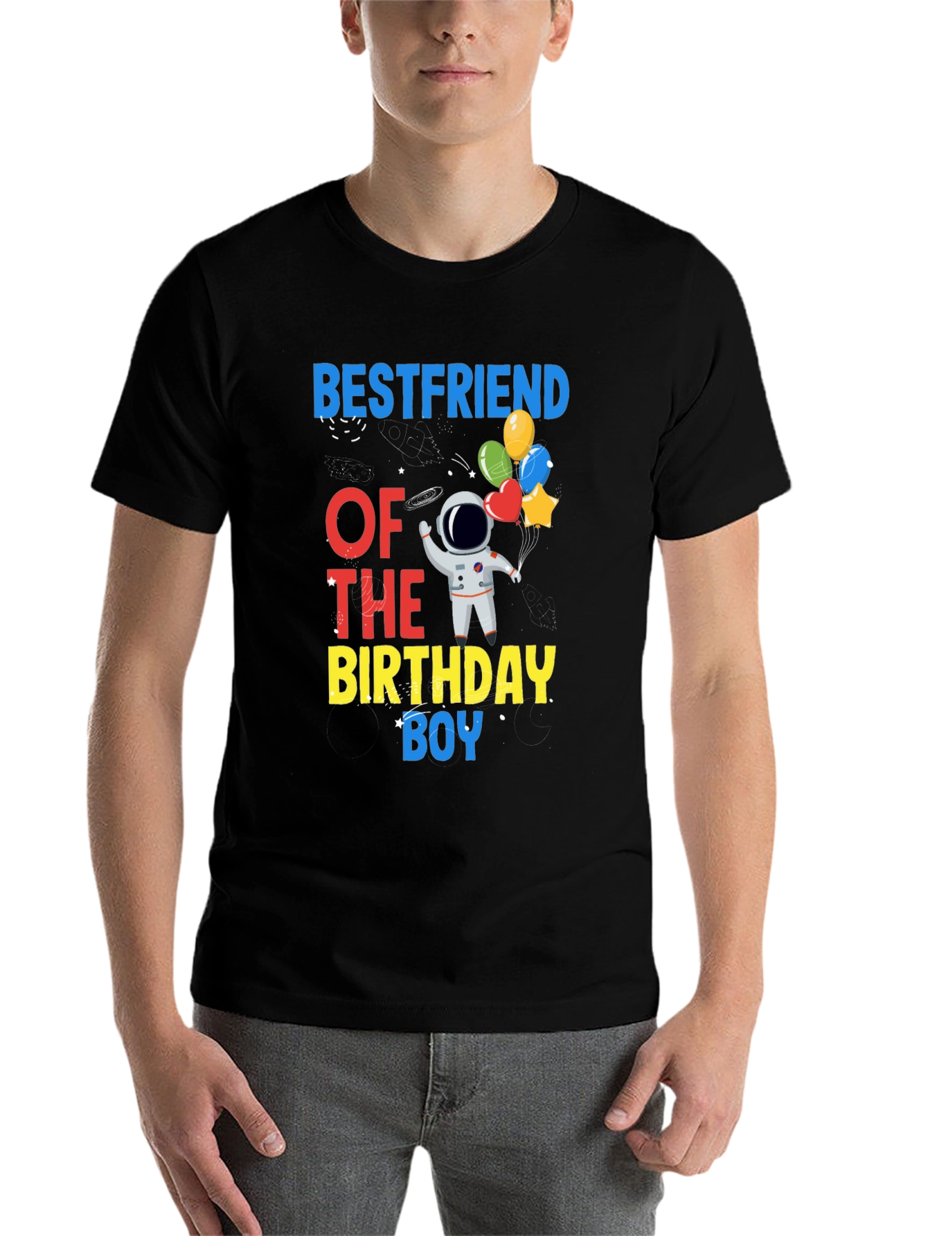 Black Bestfriend of the Birthday Boy T-Shirt view 7