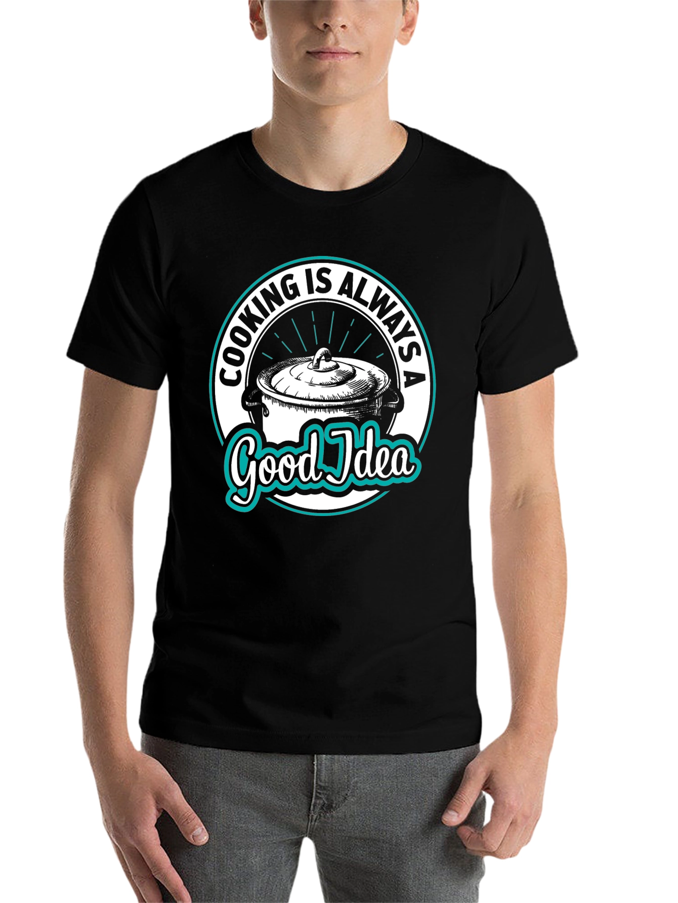 Black Cooking Is Always A Good Idea Black Graphic T-Shirt view 7