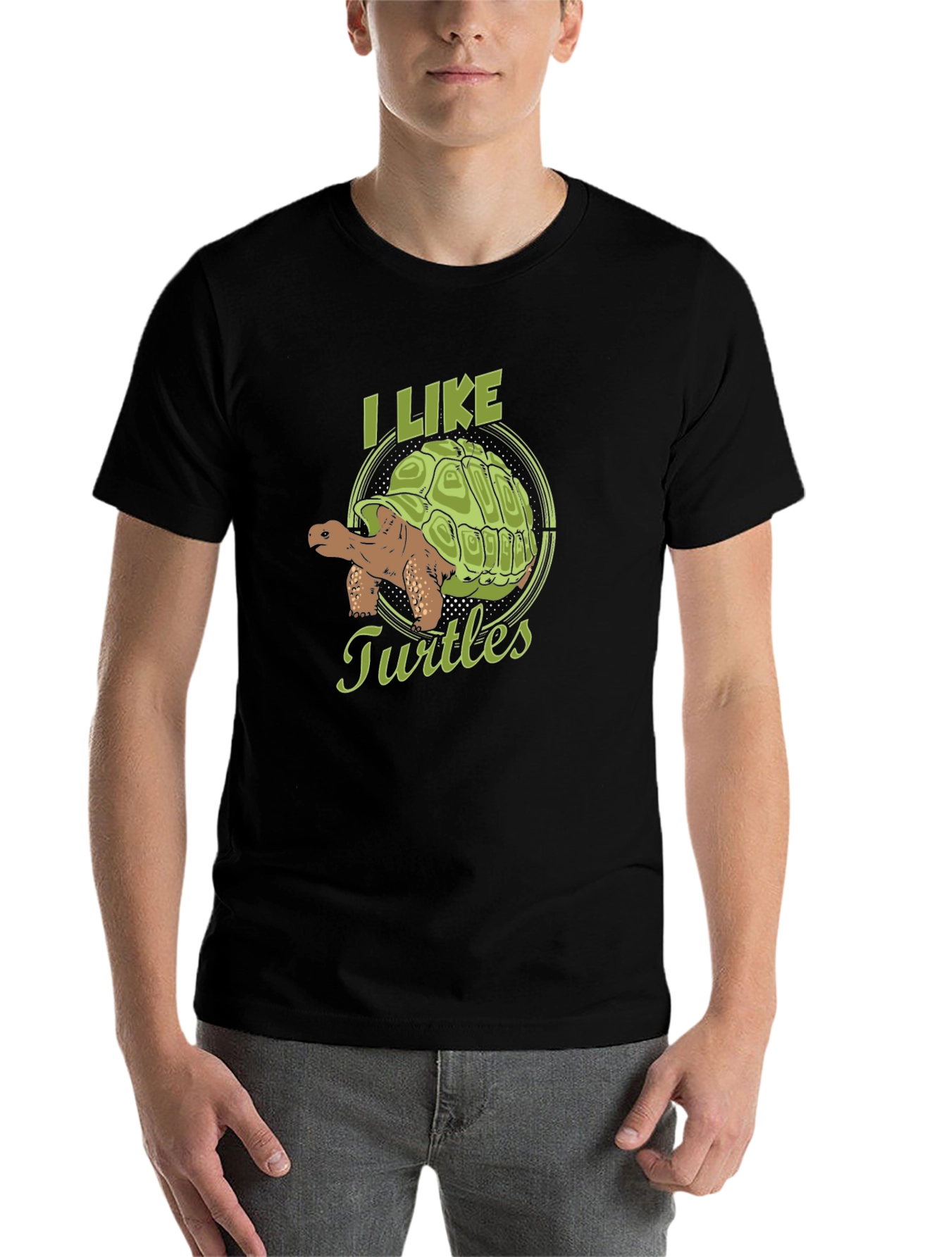 Black I Like Turtles Graphic T-Shirt view 7