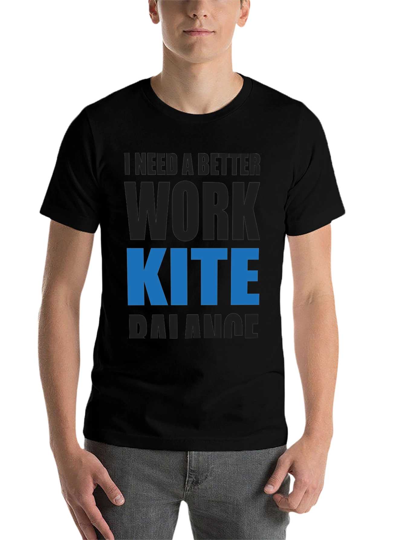 Black Work Kite Balance T-Shirt - Blue view 7