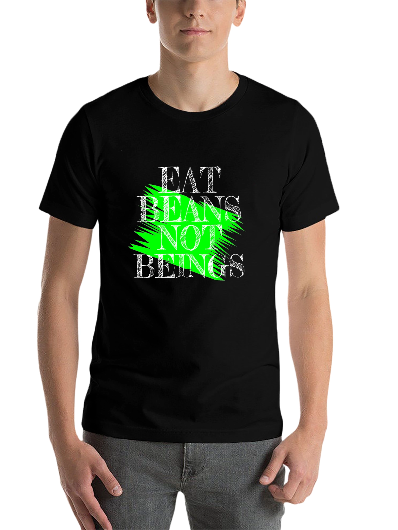 Black Eat Beans Not Beings Graphic Tee view 7