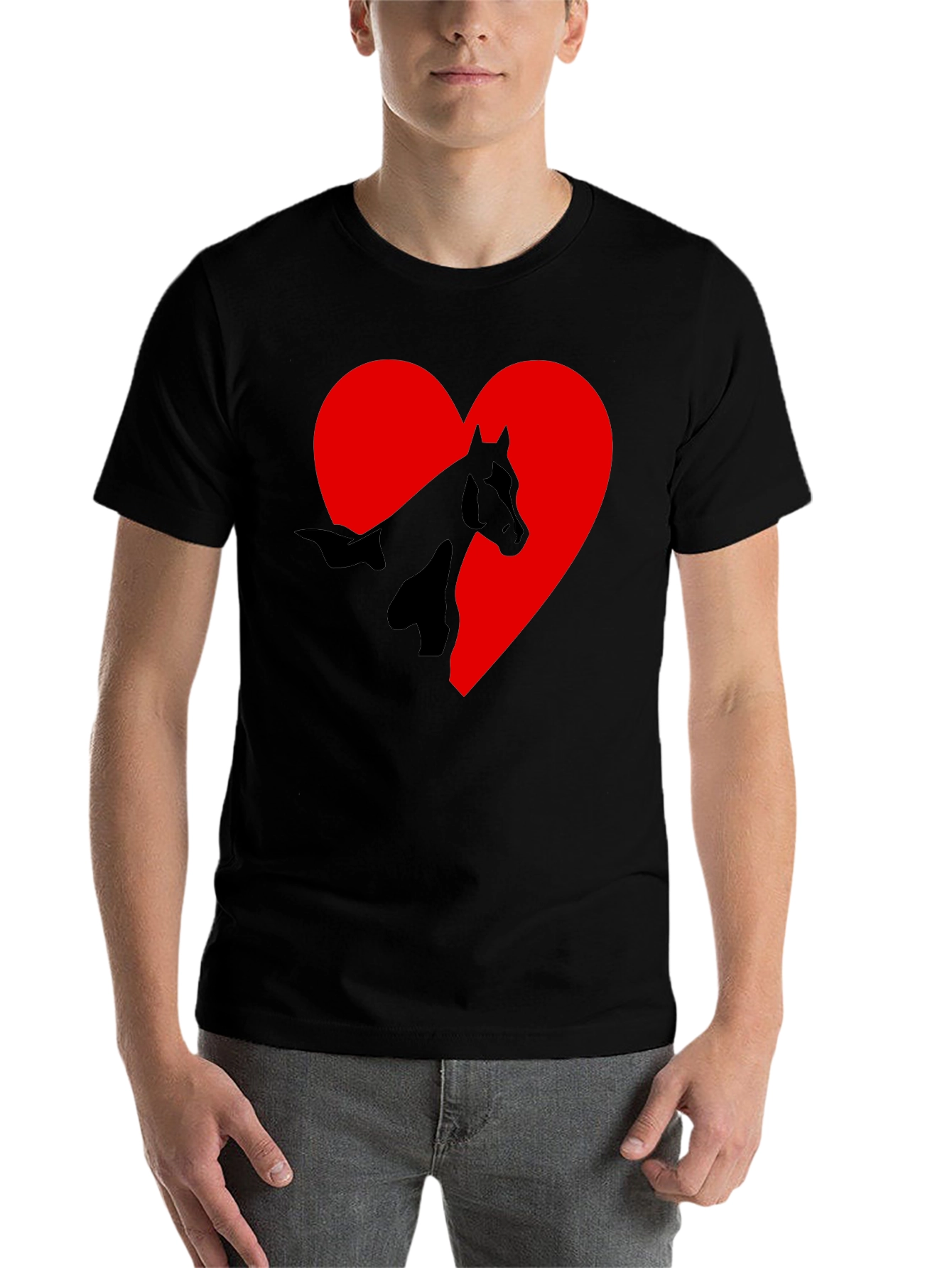 Black Horse Heart Graphic T-Shirt - Black Tee view 7