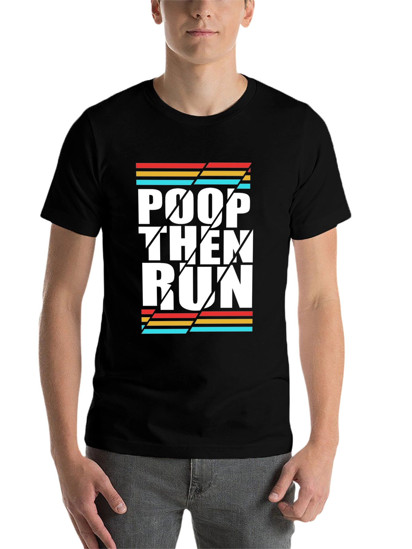 Black Poop Then Run Graphic Tee view 7