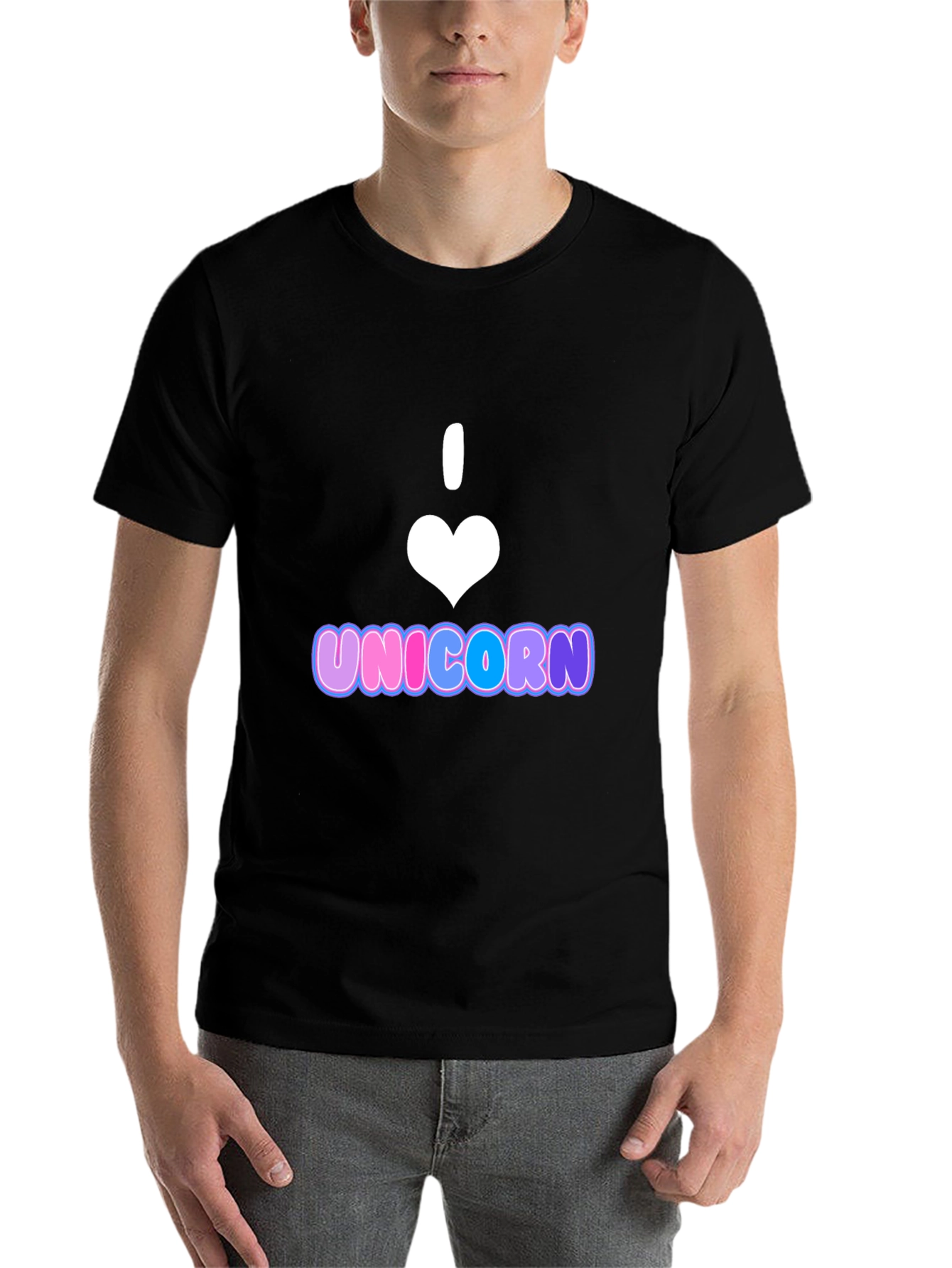 Black I Heart Unicorn T-Shirt - Black Cotton Blend view 7