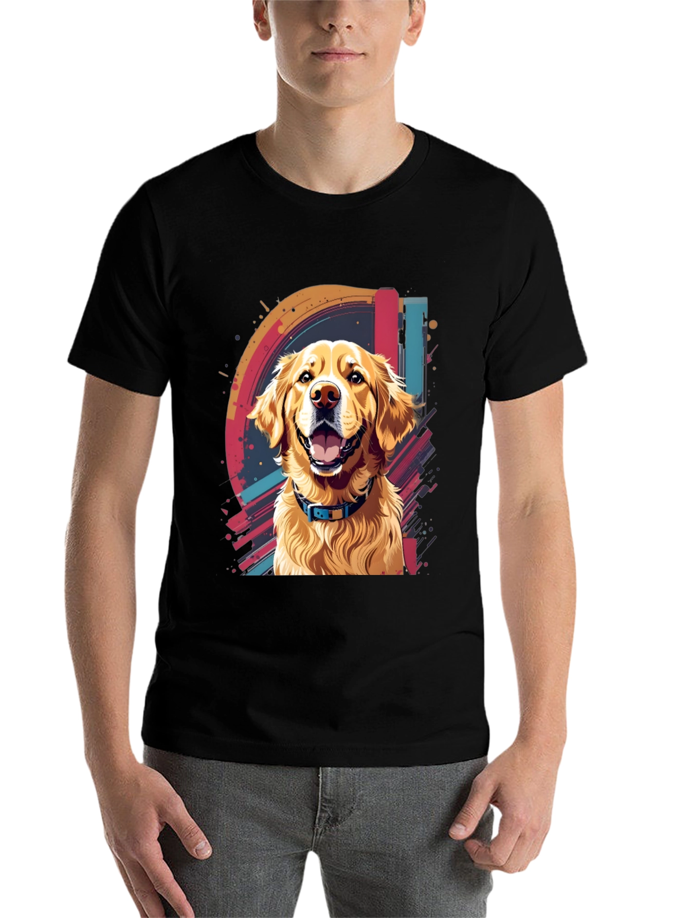 Dog Graphic Tee - Golden Retriever Art - 7
