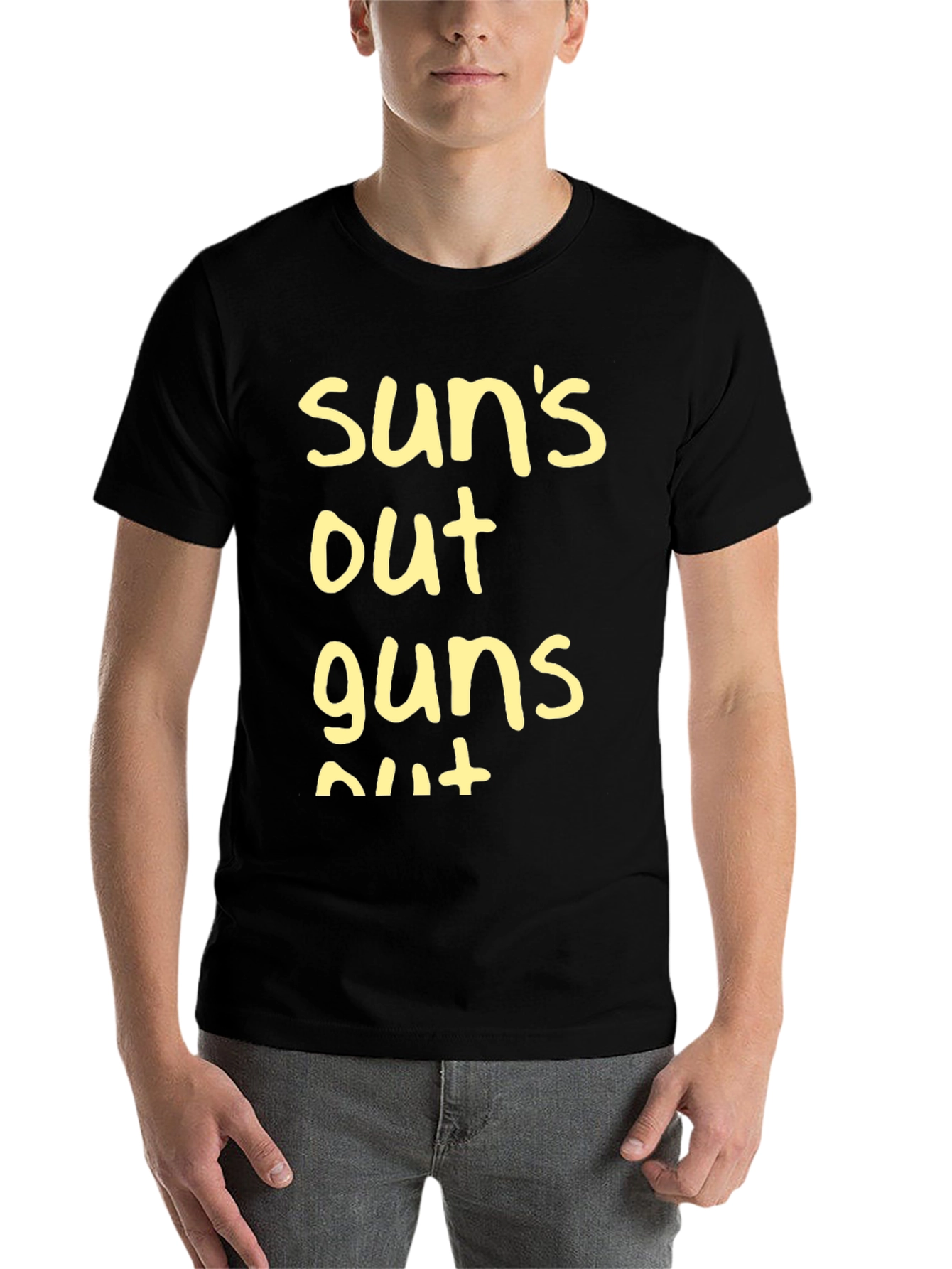 Black Sun's Out Guns Out T-Shirt - Black view 7