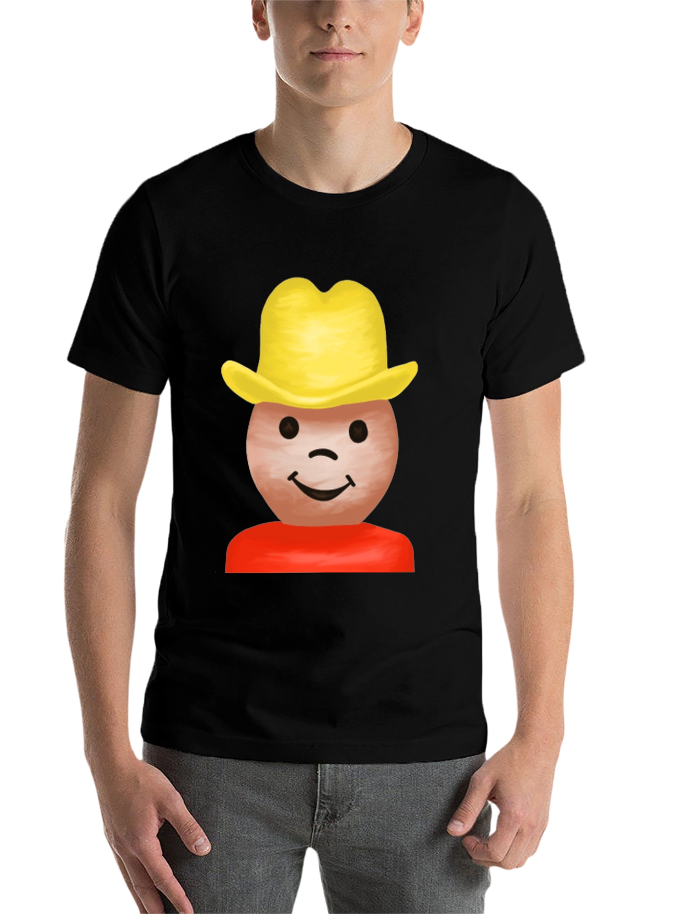 Black Cowboy Emoji Graphic Tee - Black T-Shirt view 7