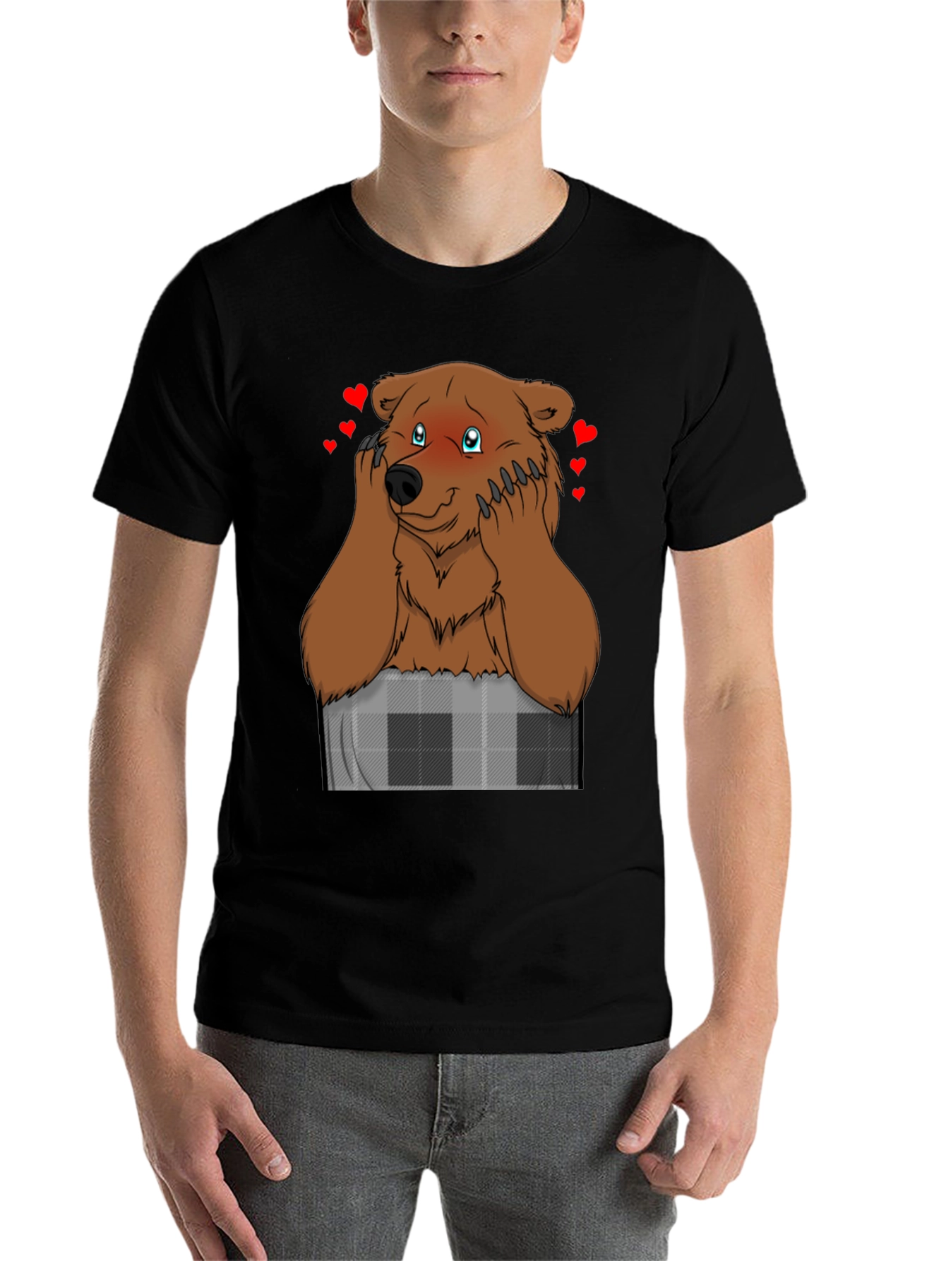 Black Lovestruck Bear Graphic T-Shirt view 7