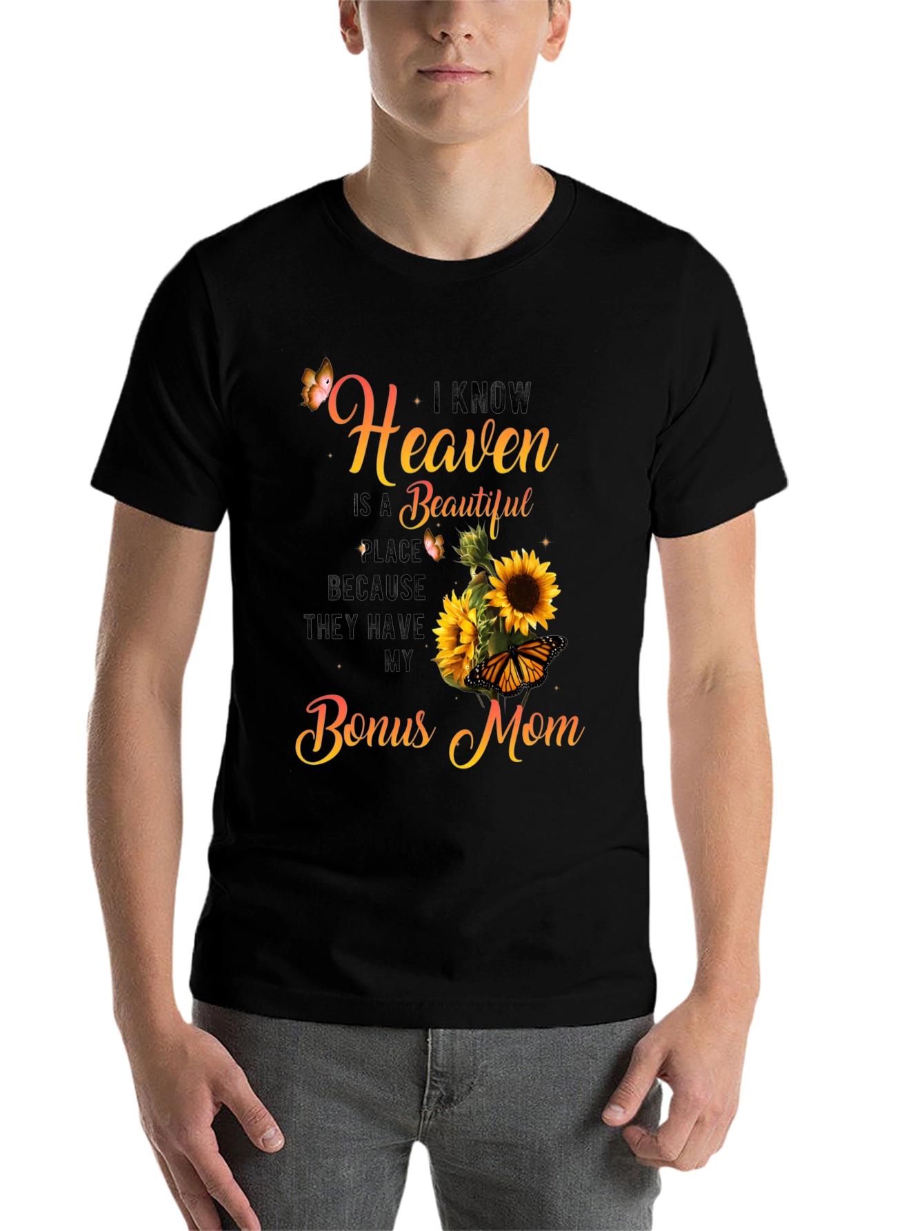 Black Bonus Mom Sunflower Graphic Tee view 7