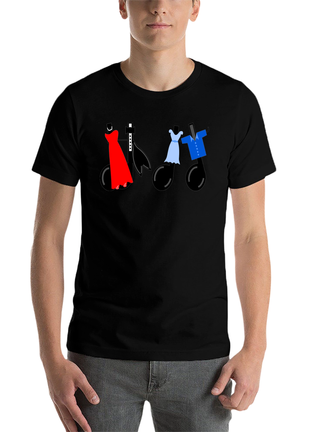 Black Dancing Notes Tee - Stylish Musical Apparel view 7