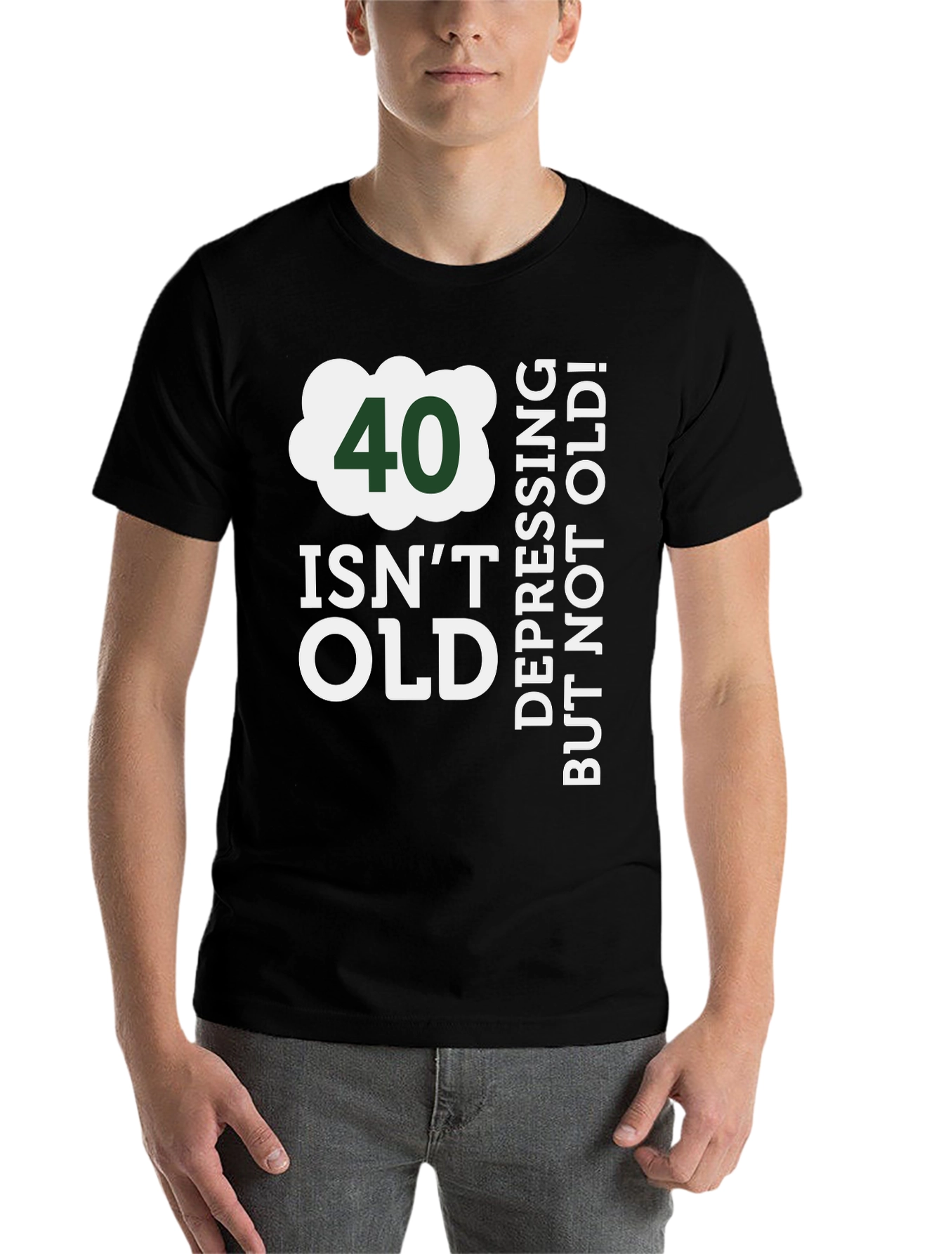 Black 40 Isn't Old Funny Birthday T-Shirt view 7