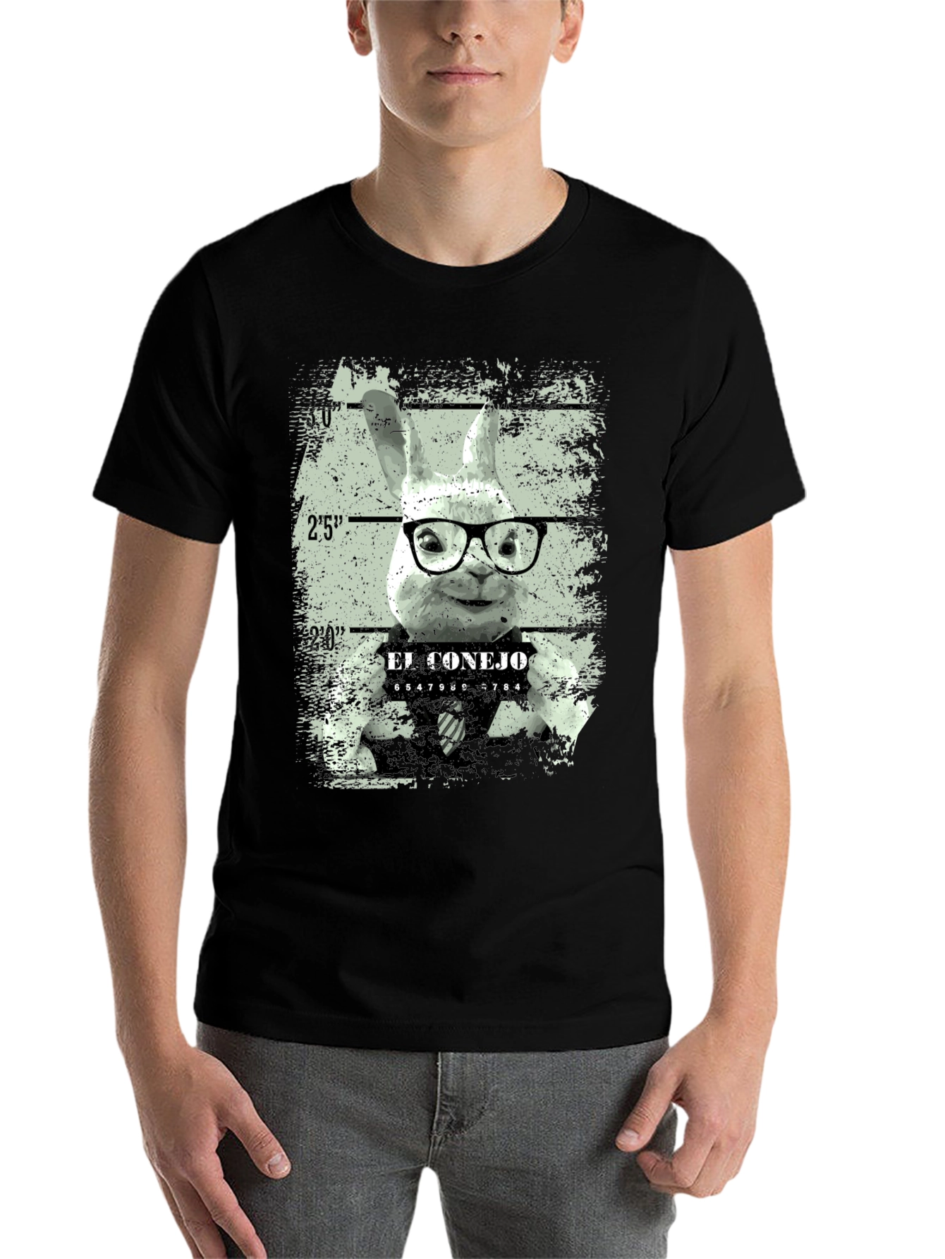 Black El Conejo Mugshot Graphic Tee view 7