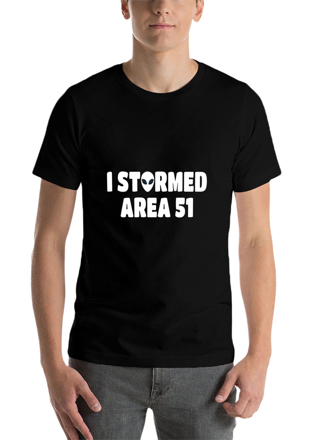 Black I Stormed Area 51 Alien Graphic Tee - Black view 7