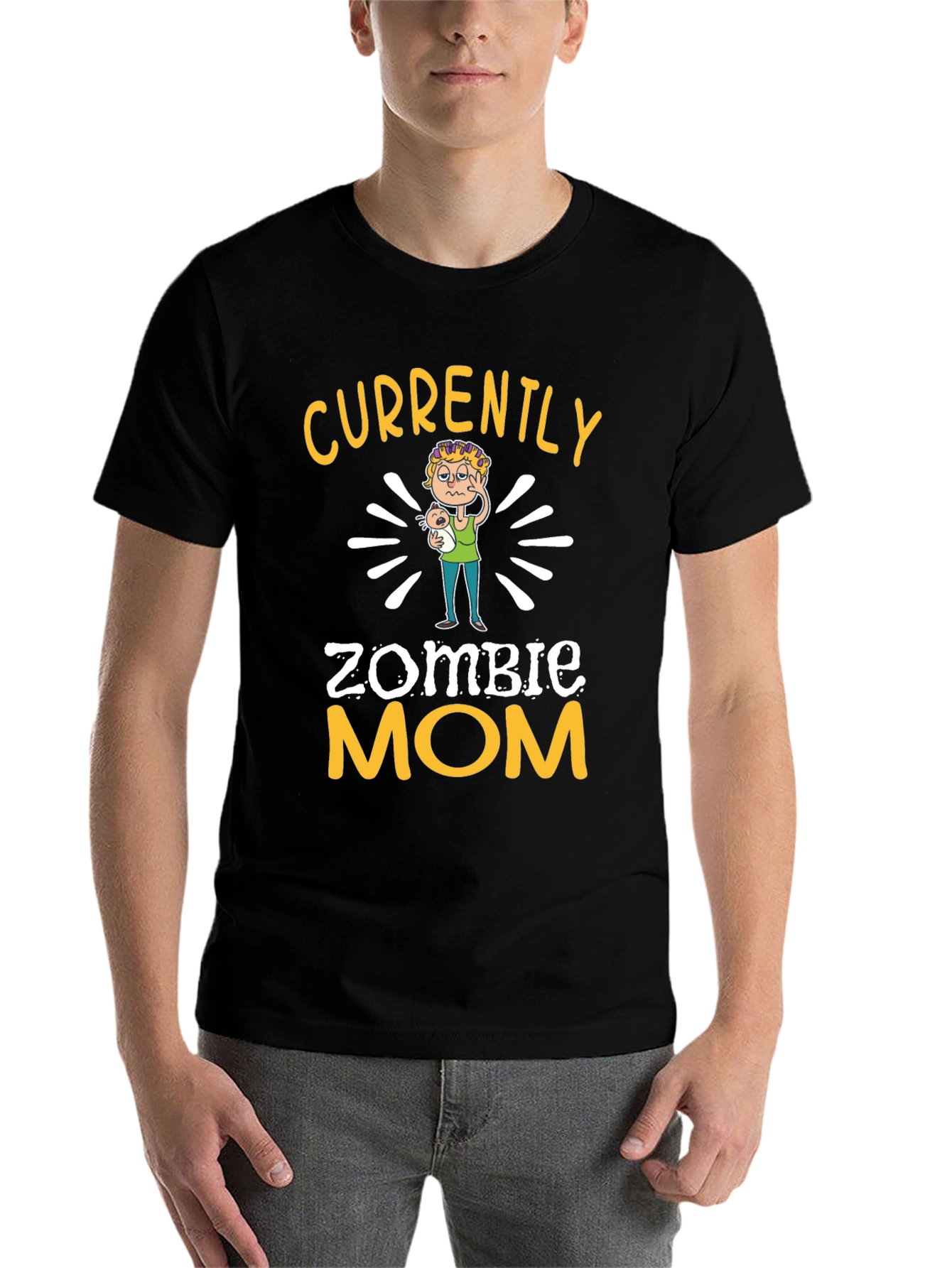 Black Zombie Mom Graphic T-Shirt - Funny Mother's Day Tee view 7