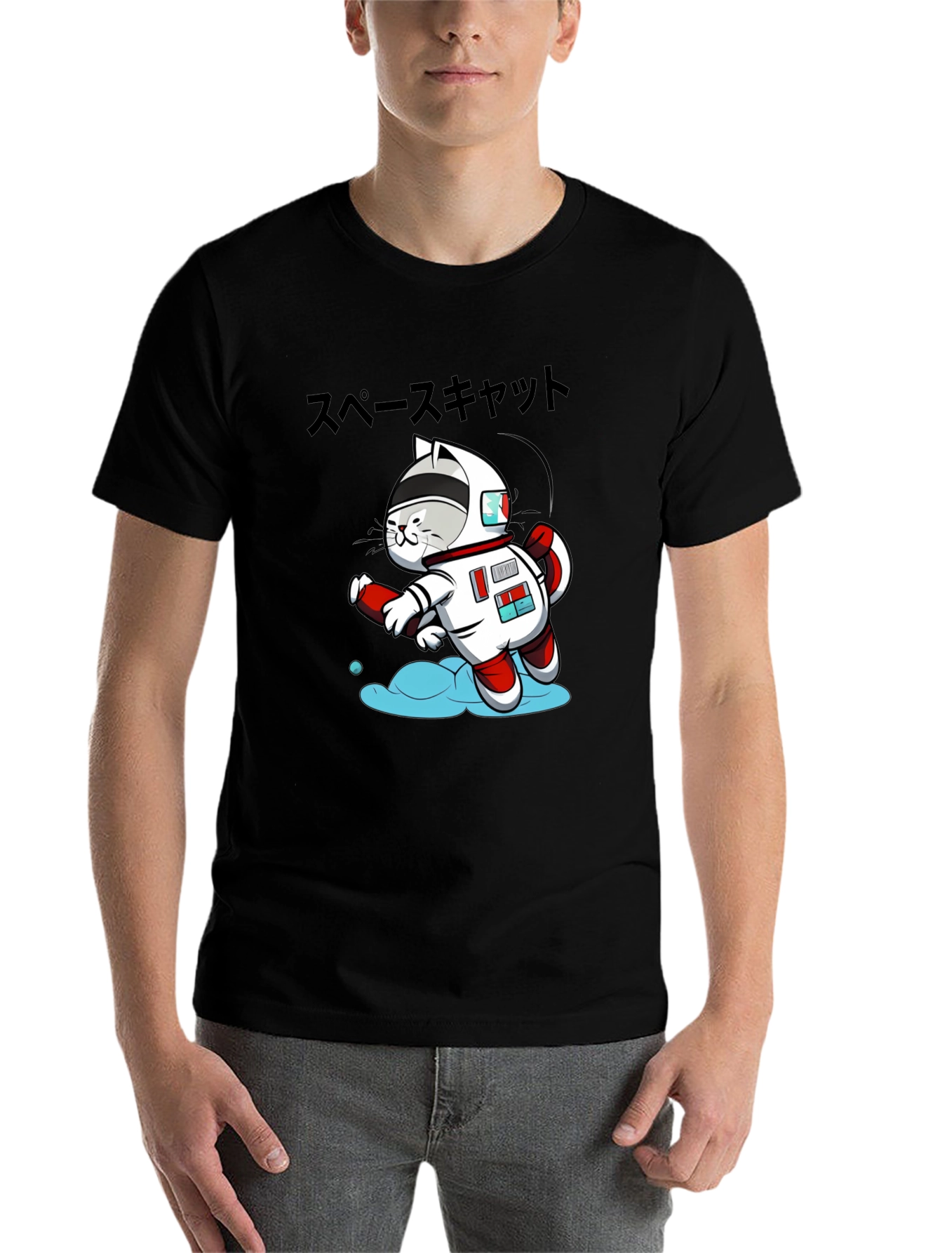 Black Space Cat T-Shirt view 7