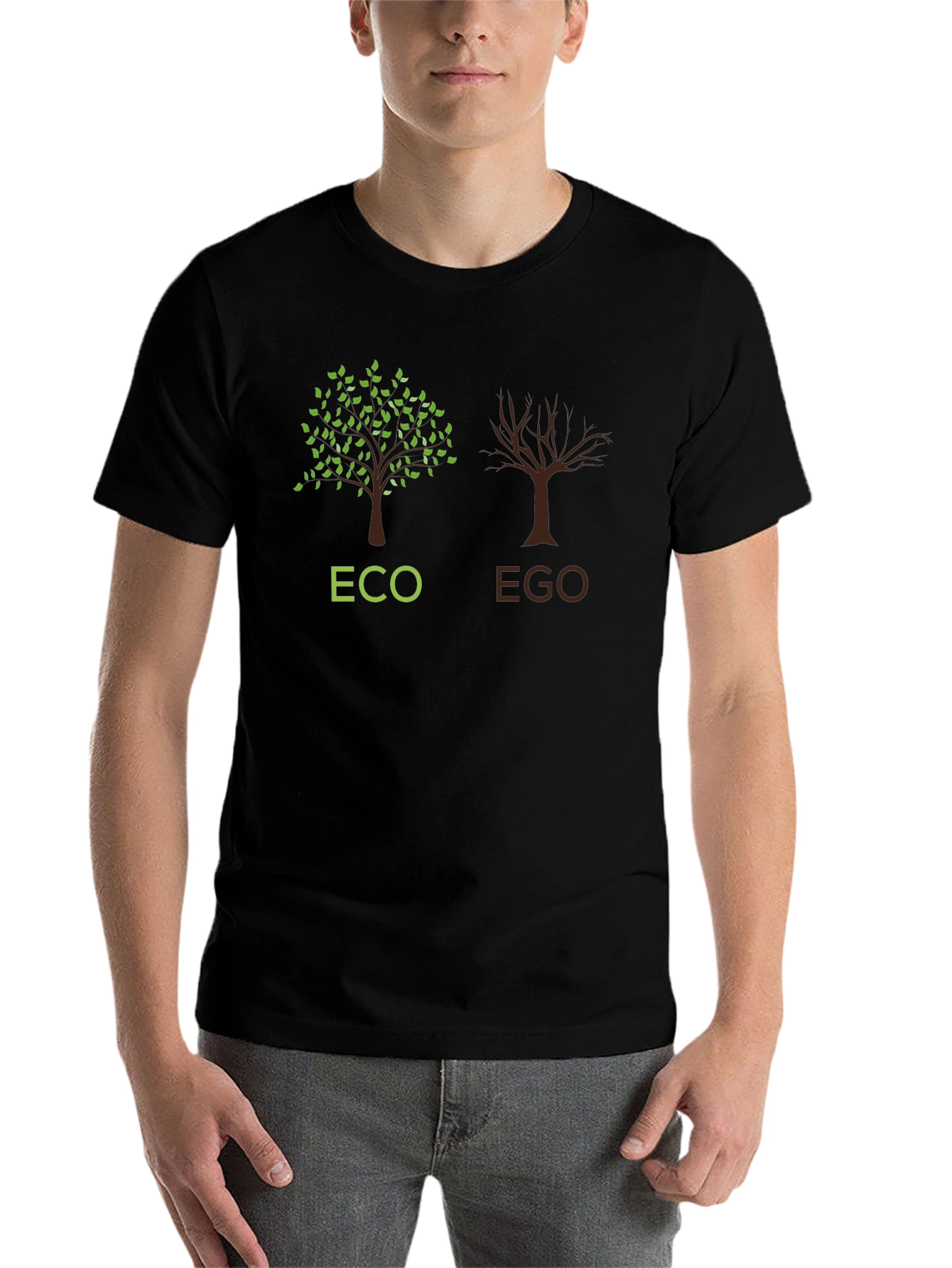 Black Eco vs Ego Graphic T-Shirt view 7