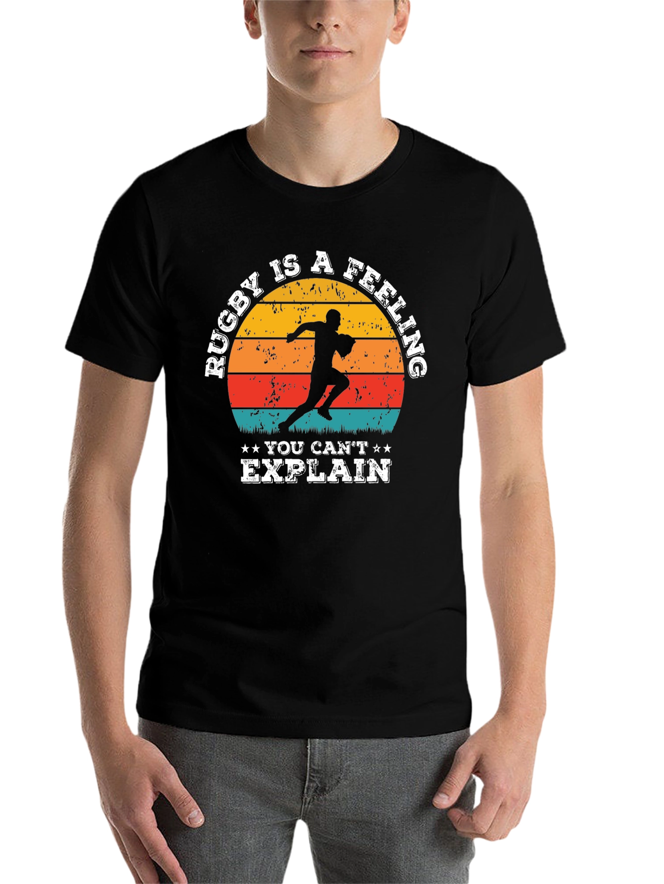 Black Rugby Is a Feeling T-Shirt - Retro Style view 7