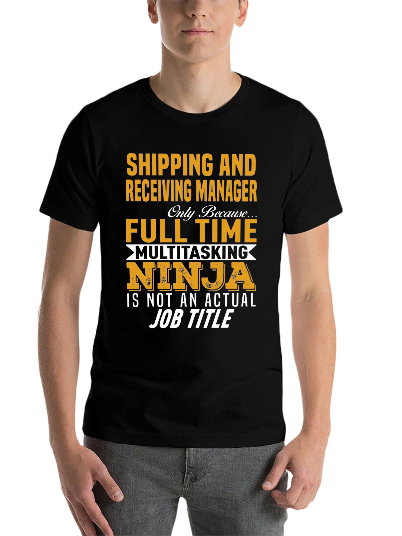 Black Shipping Manager Ninja Graphic Tee view 7