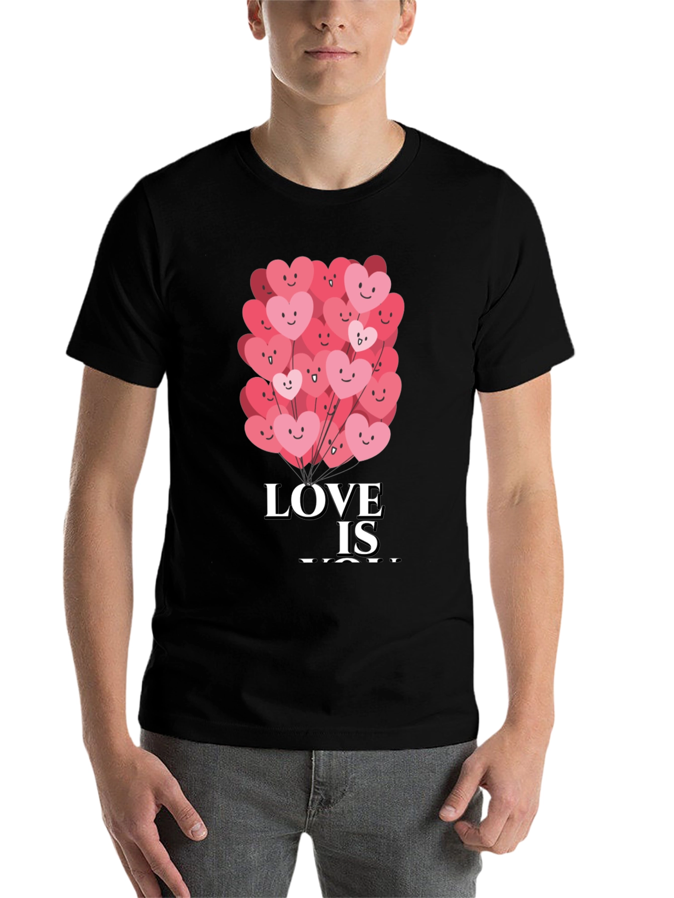 Black Love Is You Graphic Tee - Valentine's Day Shirt view 7