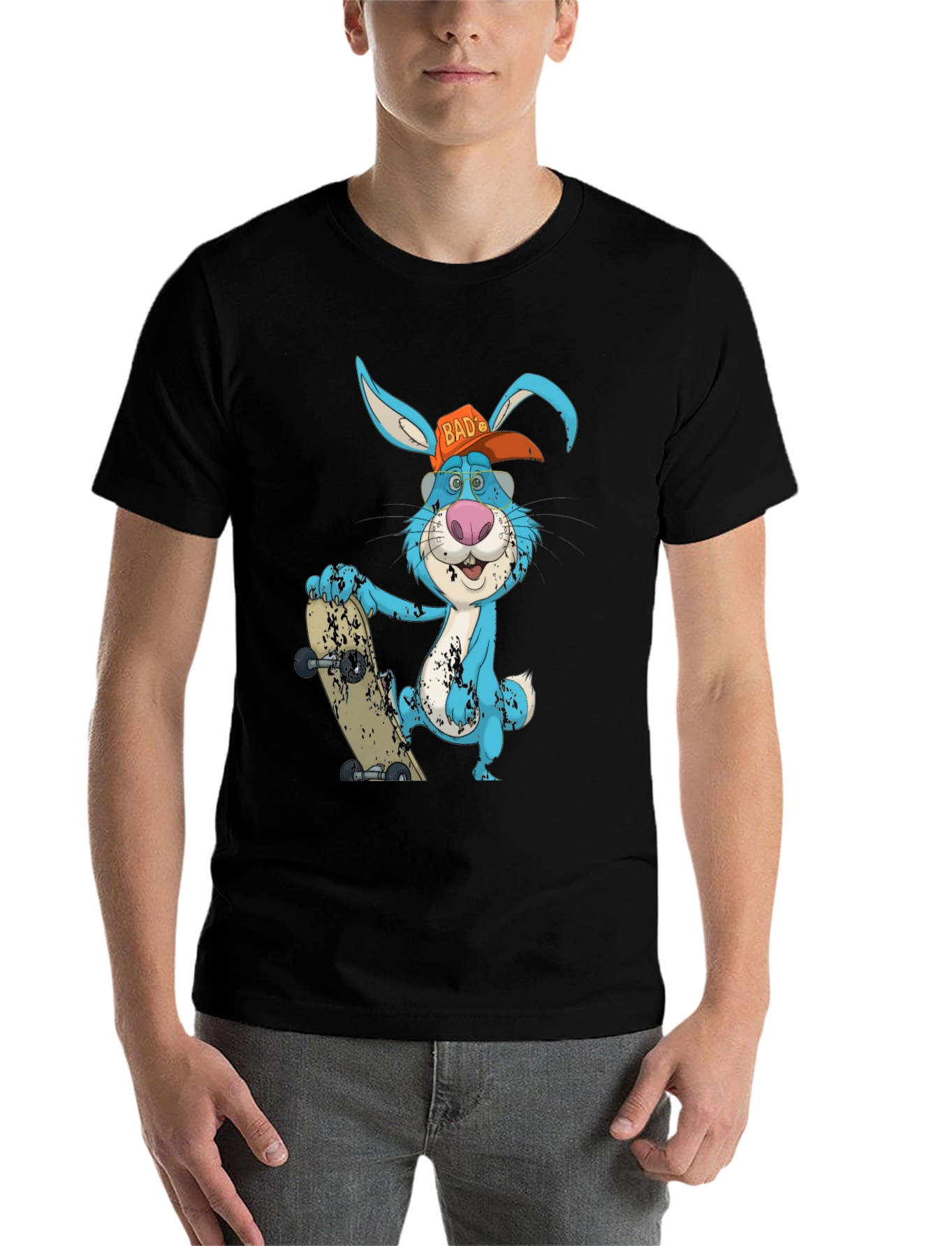 Black Bad Bunny Skater T-Shirt view 7