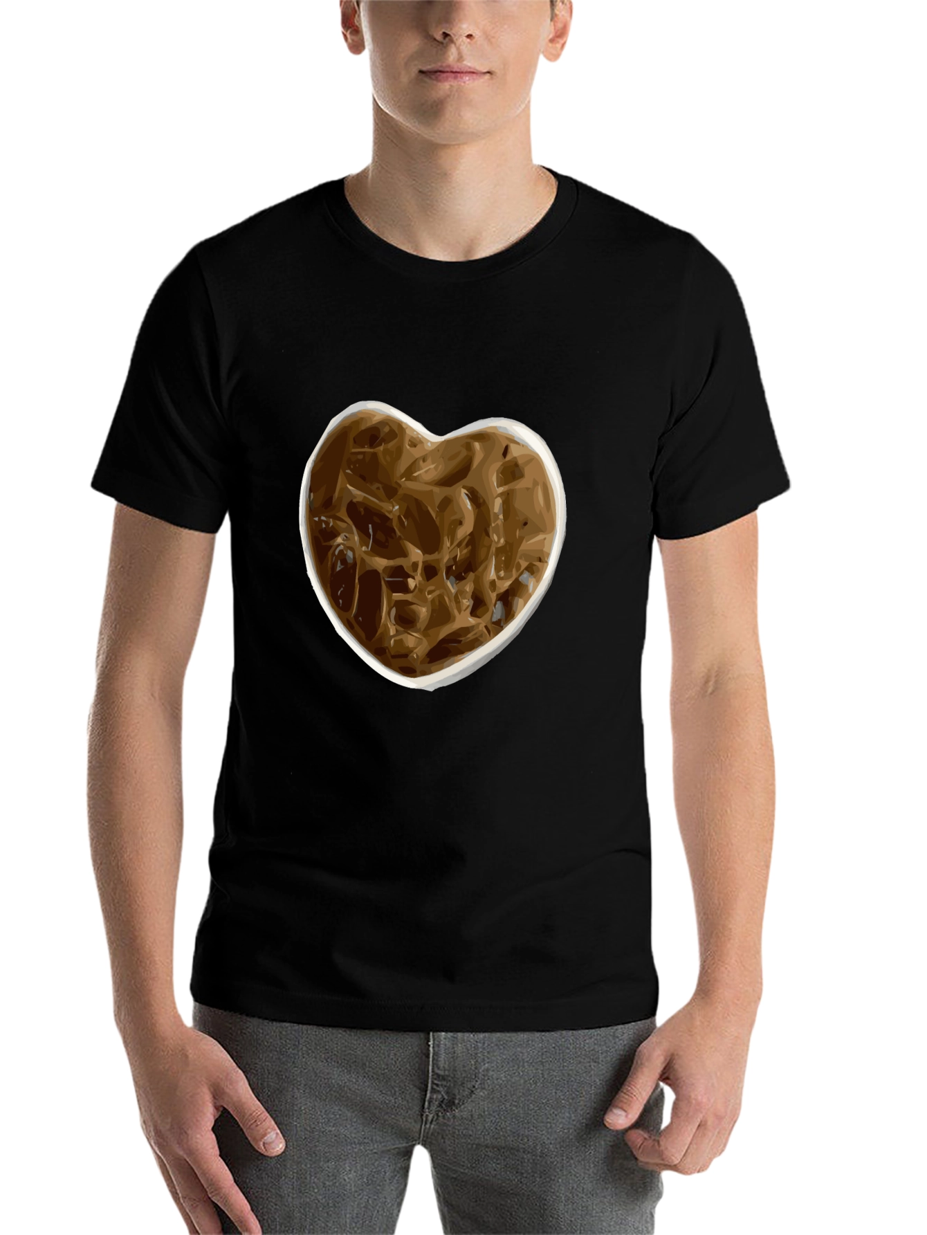 Black Iced Coffee Heart Graphic Tee - Casual Style view 7
