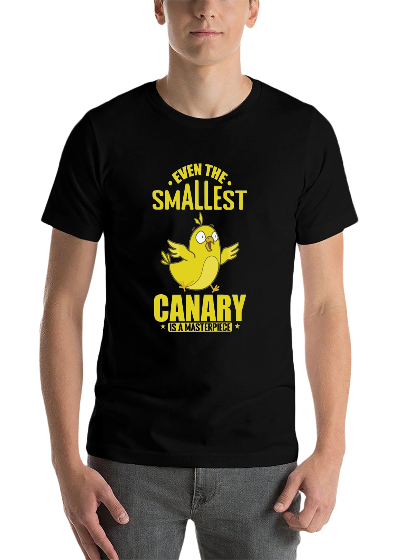 Black Smallest Canary Masterpiece Black T-Shirt view 7