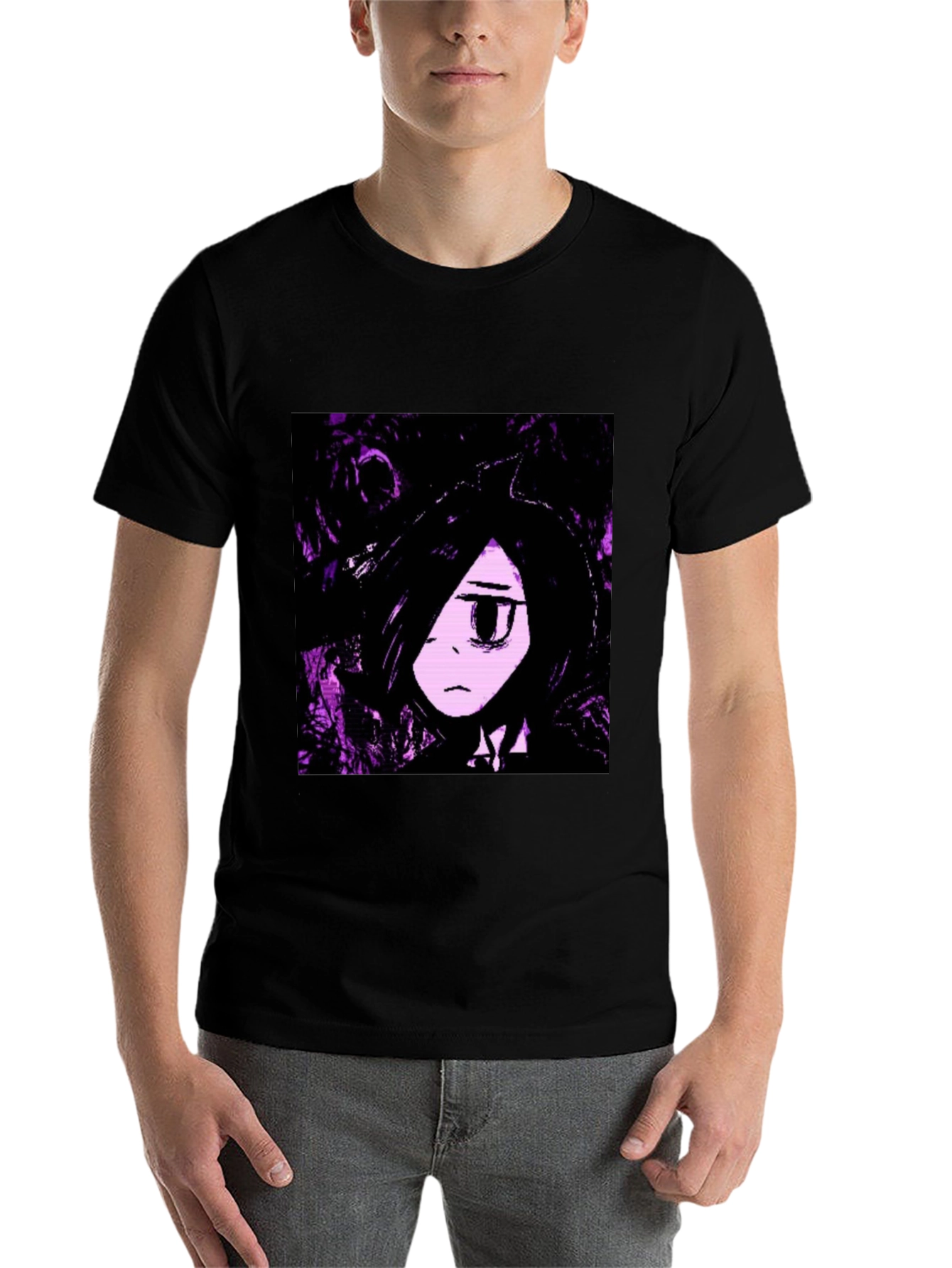 Black Anime Graphic Black T-Shirt view 7
