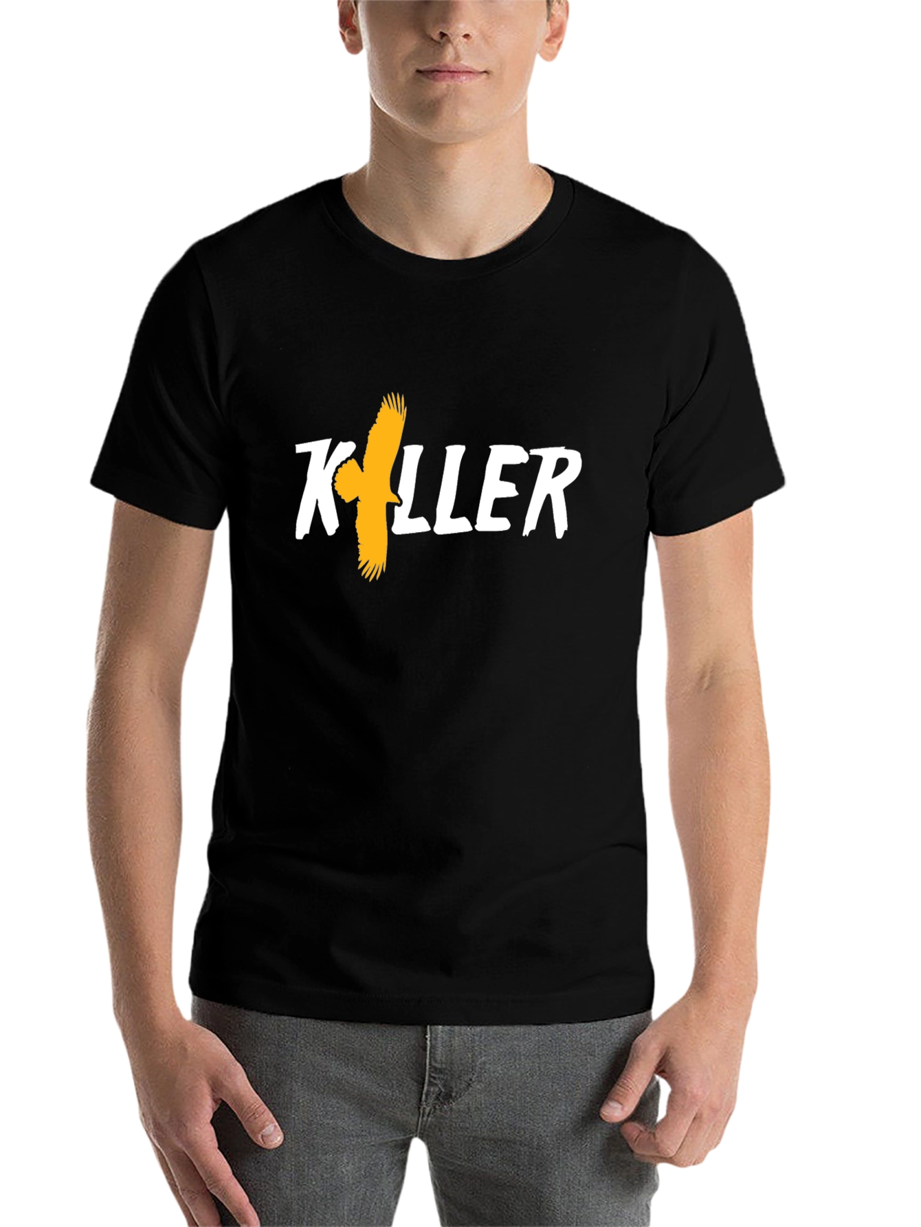 Black Killer Eagle Black T-Shirt - Bold Graphic Tee view 7