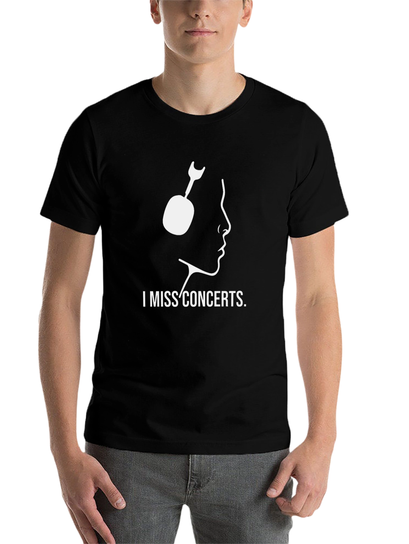 Black I Miss Concerts Graphic Tee - Black Crew Neck T-Shirt view 7