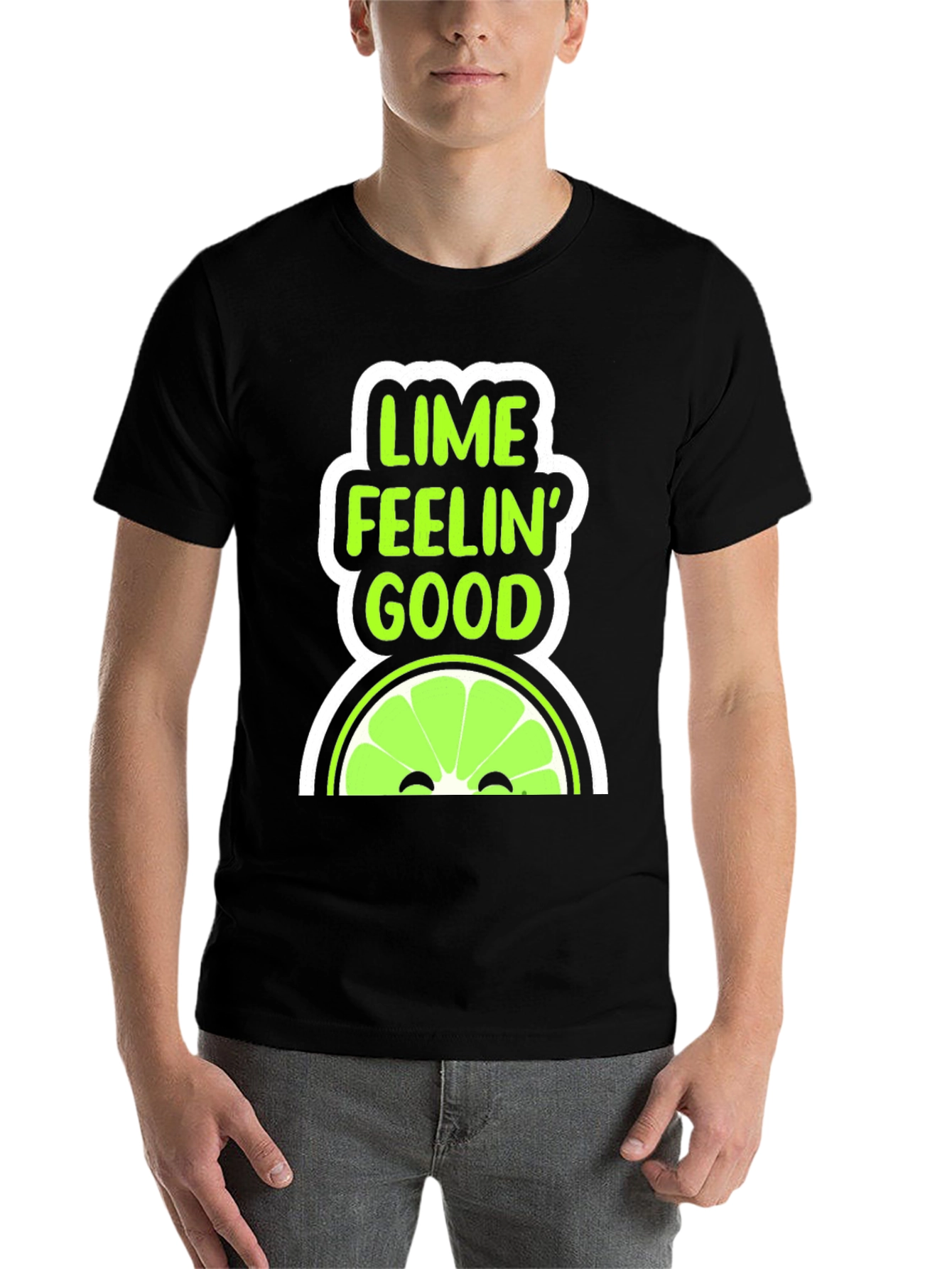 Black Lime Feelin' Good Graphic T-Shirt view 7