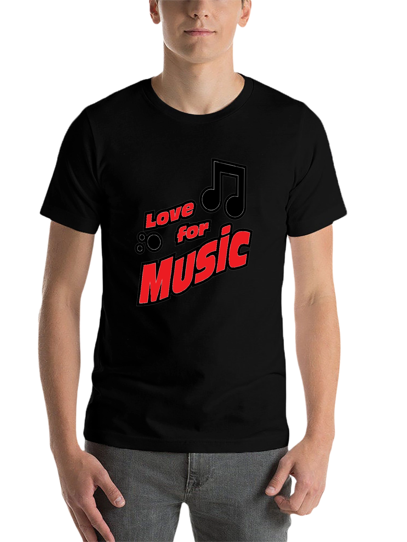 Black Love for Music Black Graphic Tee view 7