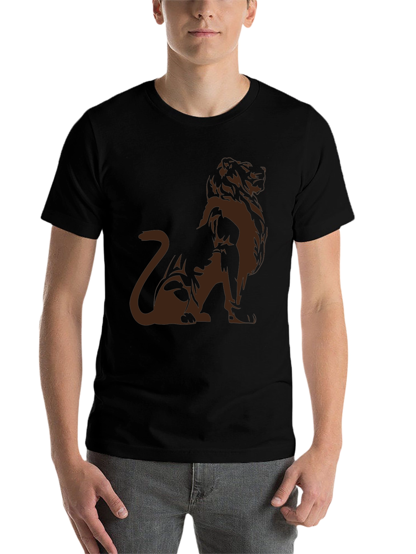 Black Lion Graphic Tee - Modern Black T-Shirt view 7