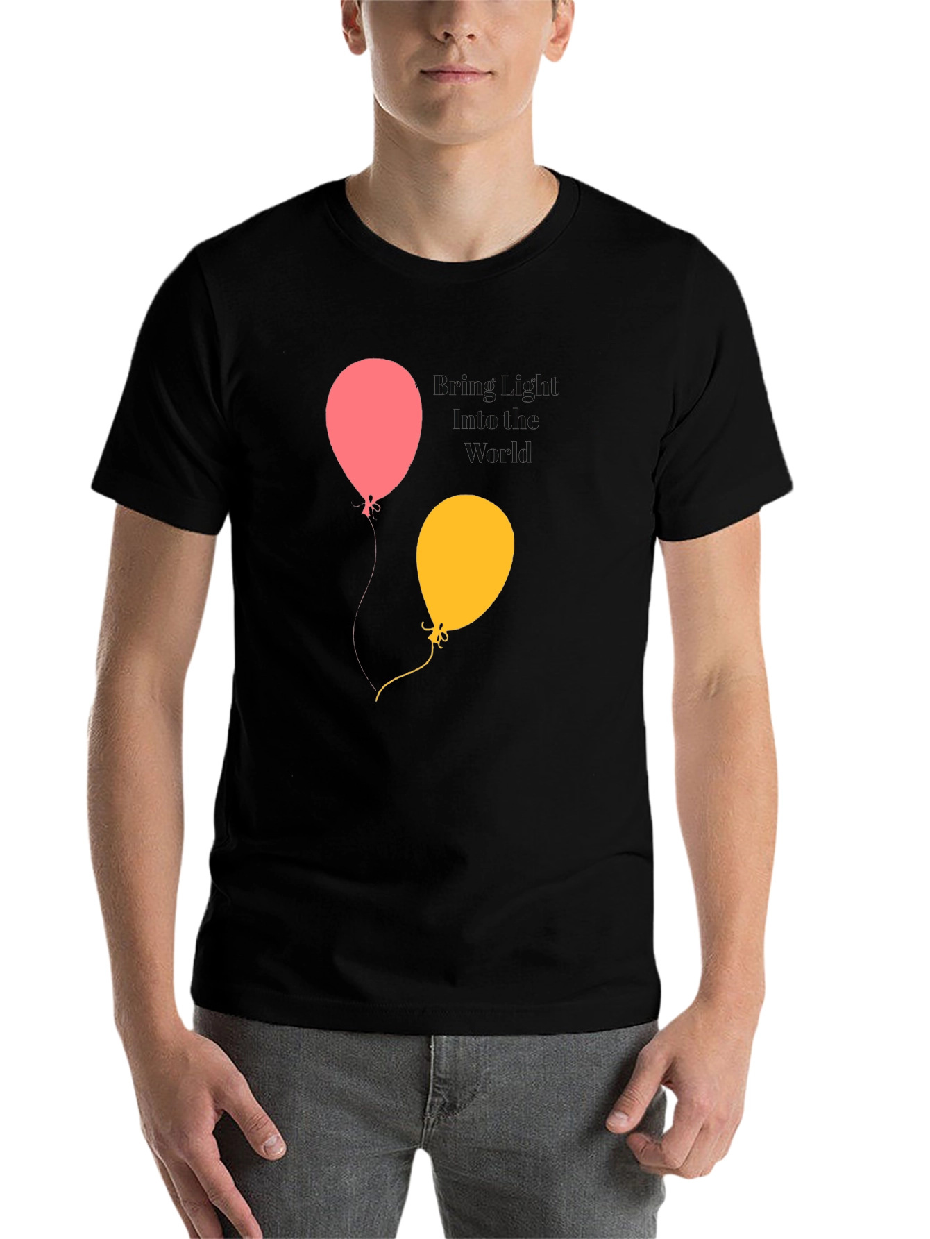 Black Bring Light Into the World Balloon Graphic Tee view 7