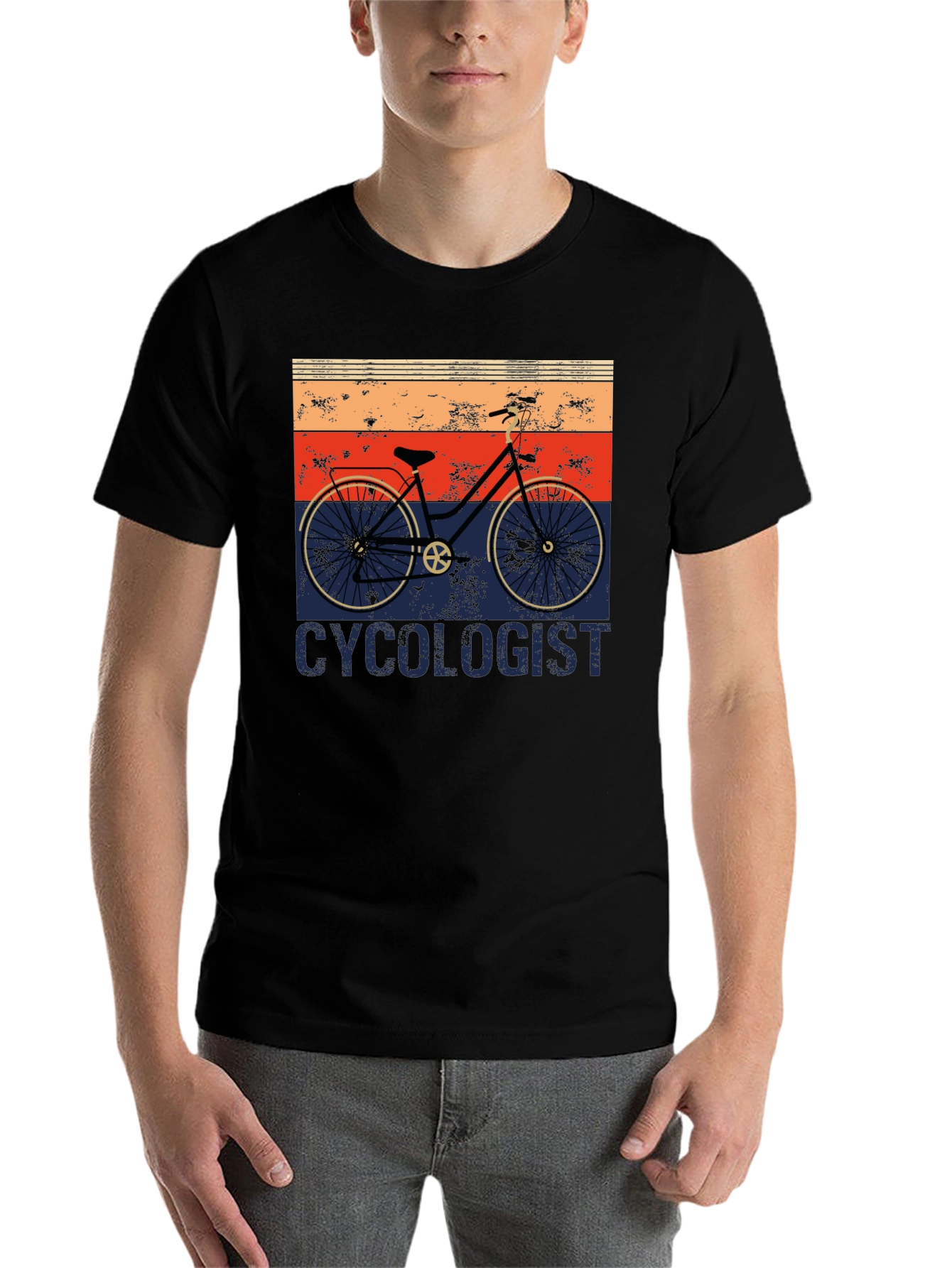 Black Cycologist Retro Cycling T-Shirt view 7