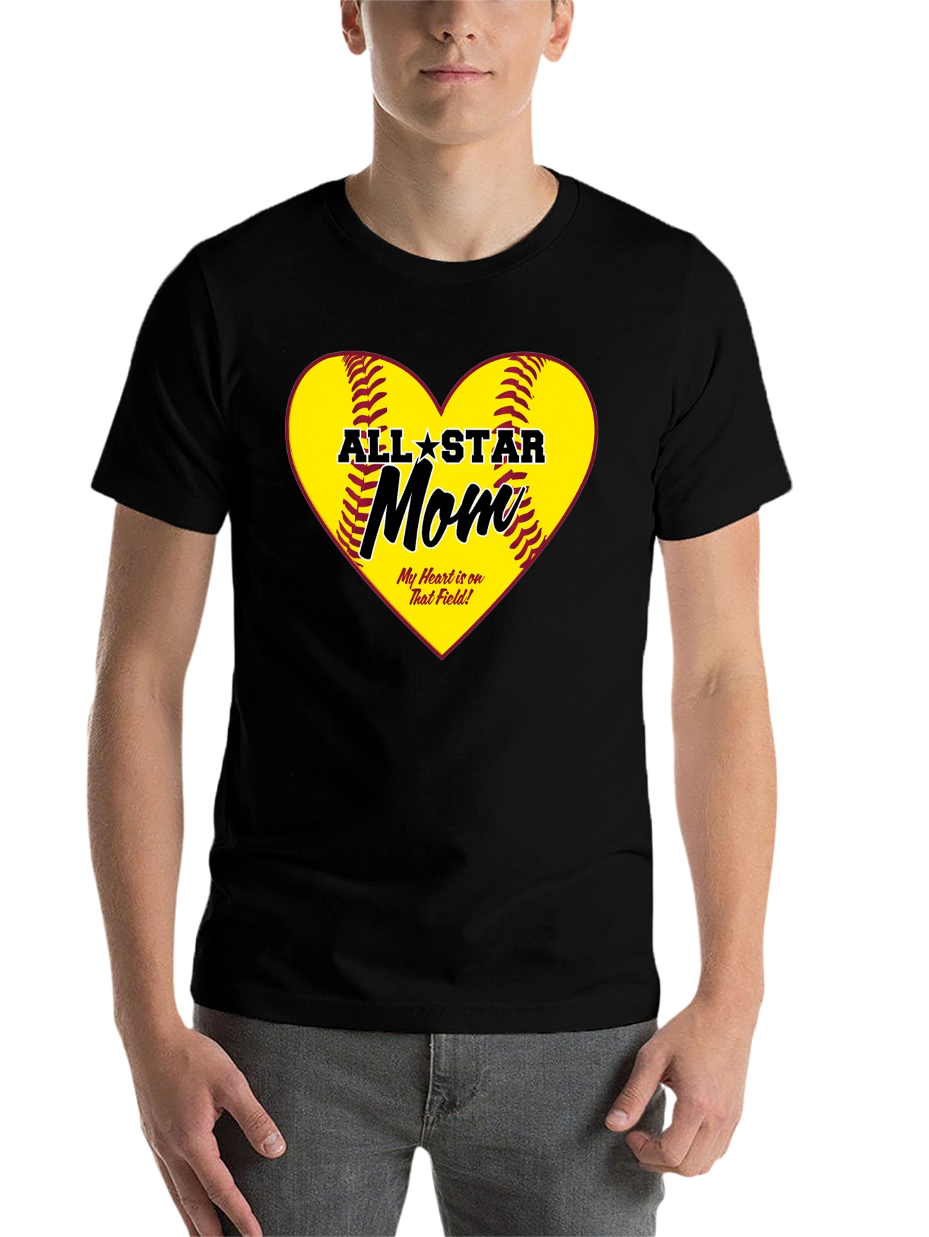 All-Star Mom Heart Design T-Shirt - 7
