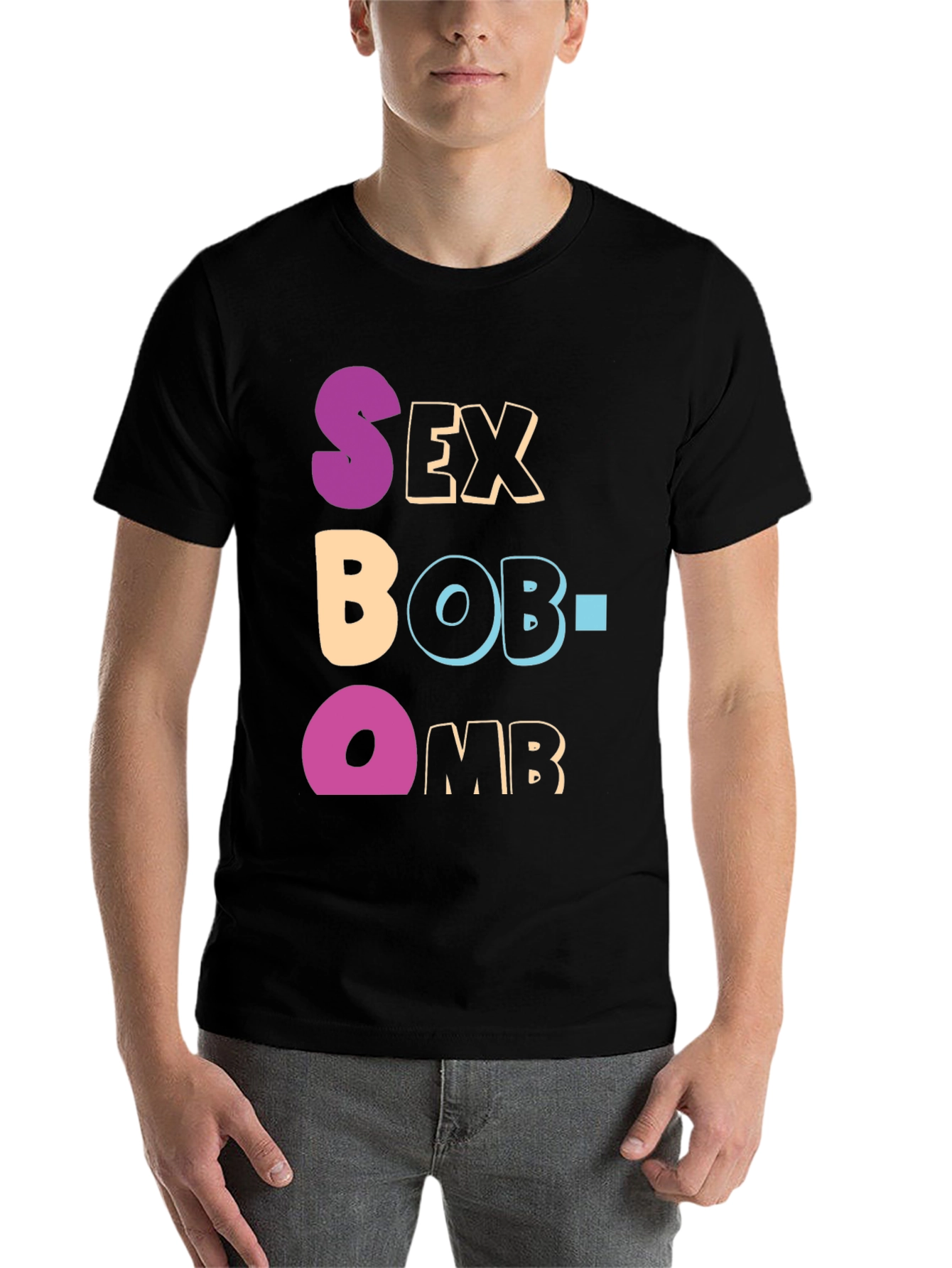 Black Sex Bob-Omb T-Shirt Funny Graphic Tee view 7