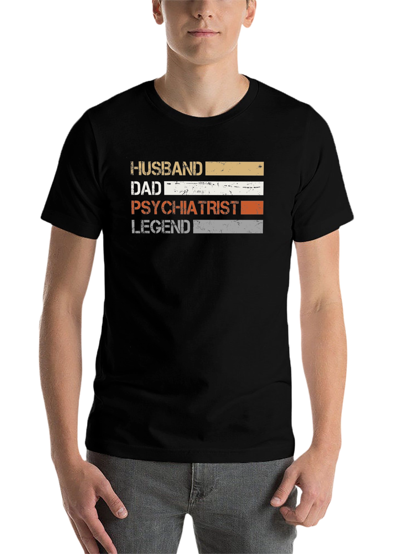 Black Husband Dad Psychiatrist Legend T-Shirt view 7