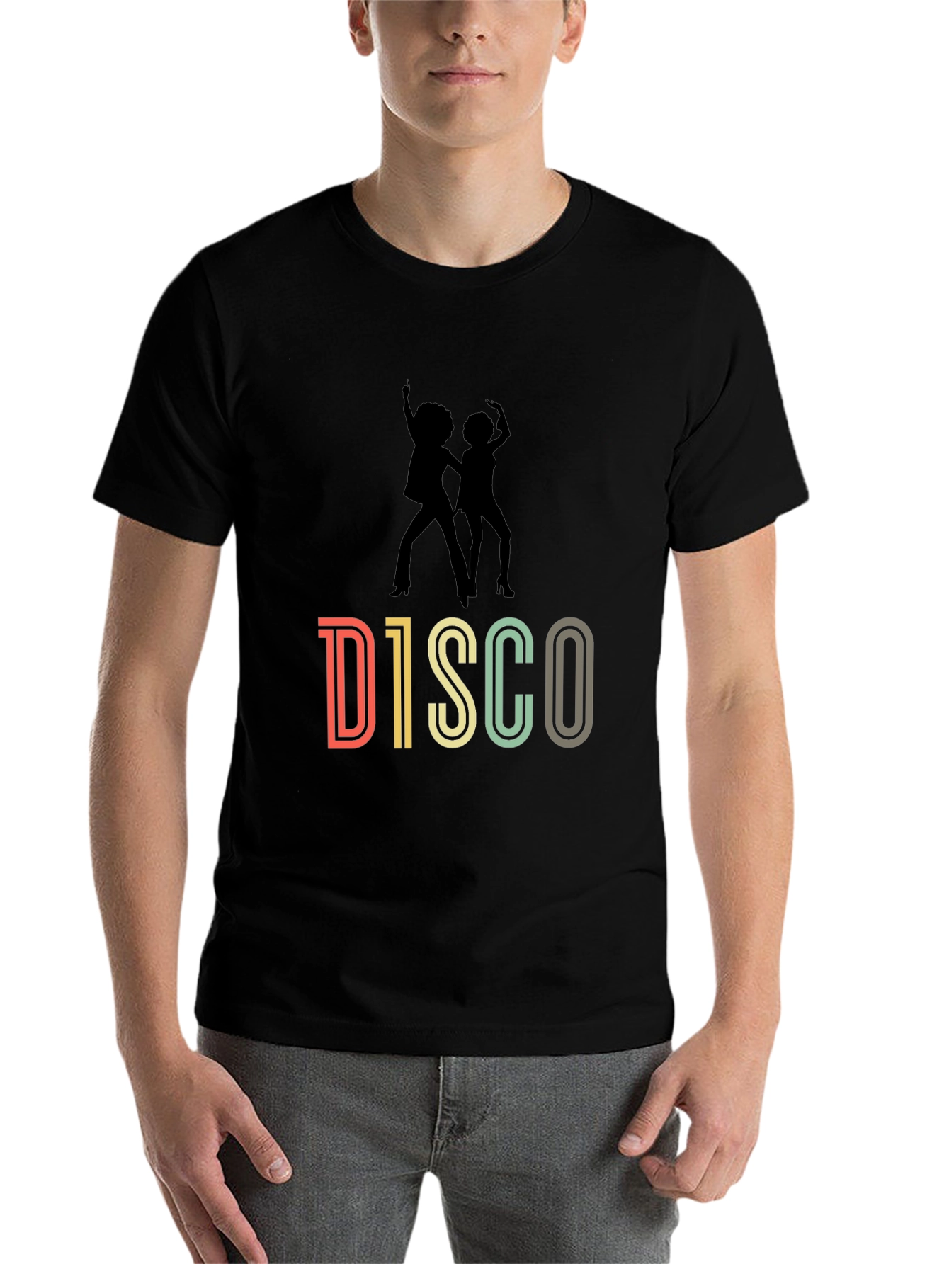 Black Retro Disco T-Shirt - Vintage Dance Design view 7