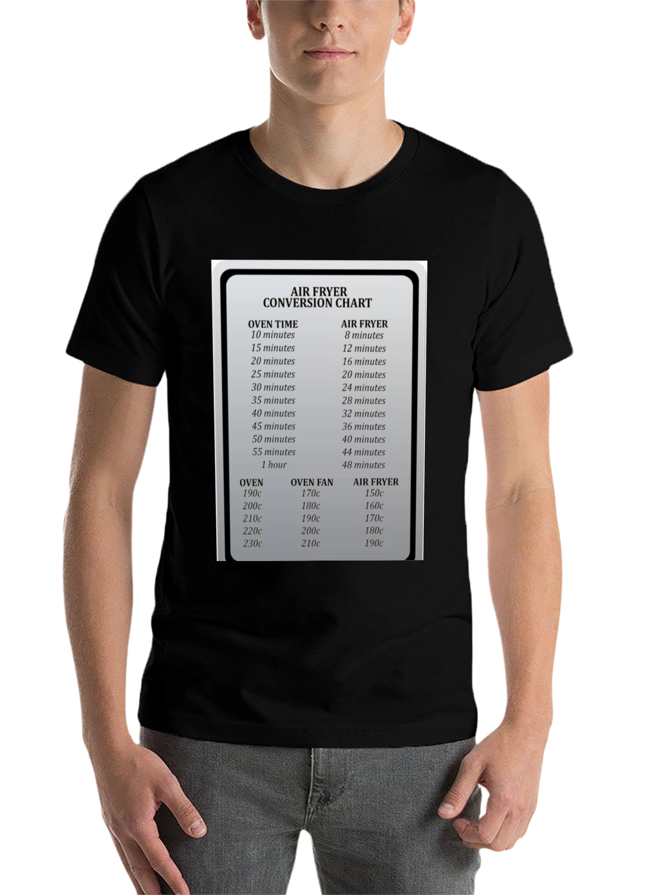 Air Fryer Conversion Chart Graphic T-Shirt - 7
