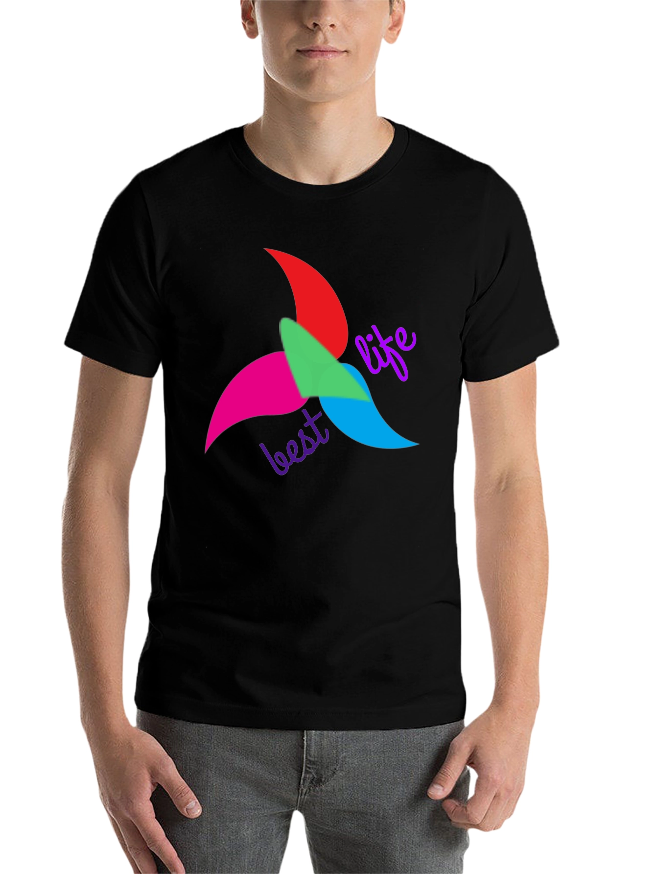 Black Best Life T-Shirt - Colorful Graphic Tee view 7