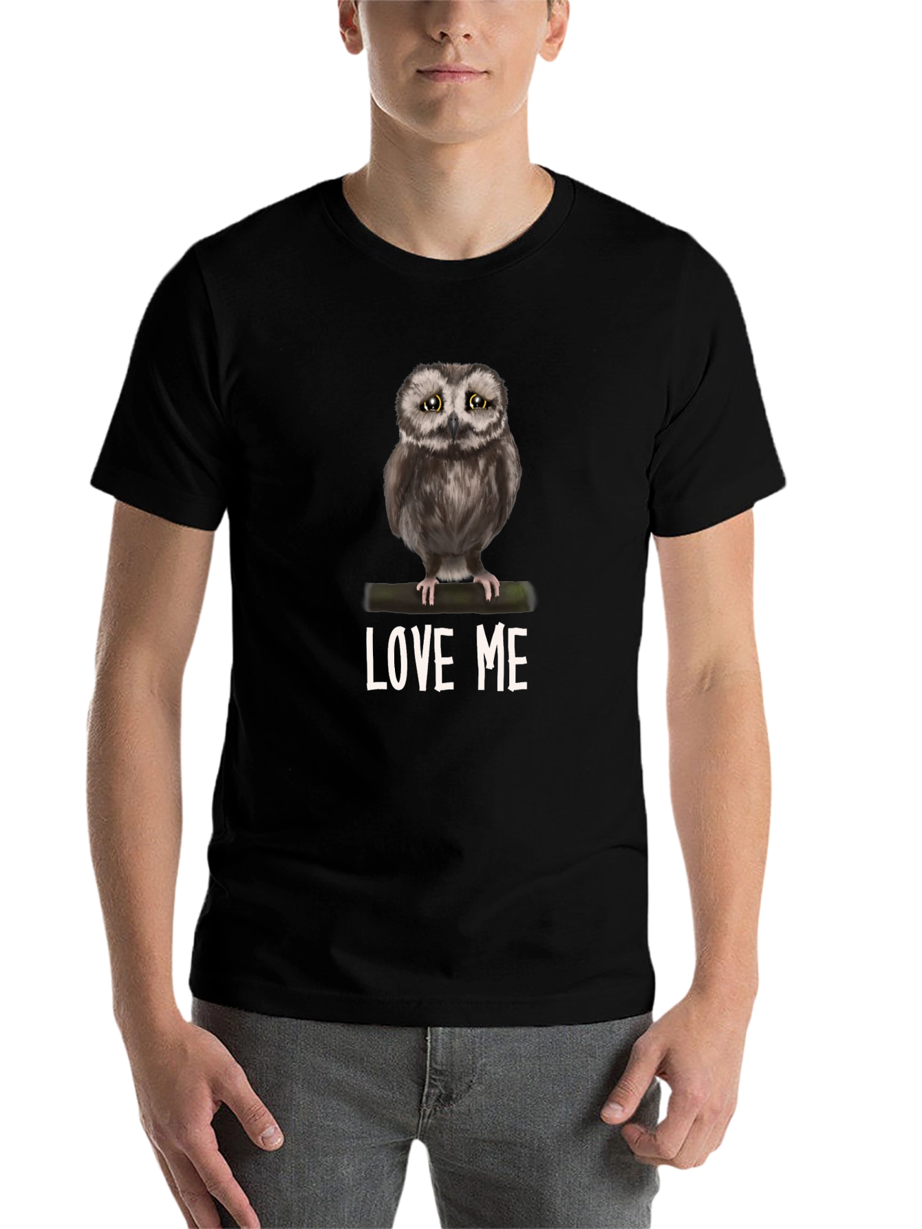 Black Owl Love Me Graphic T-Shirt view 7