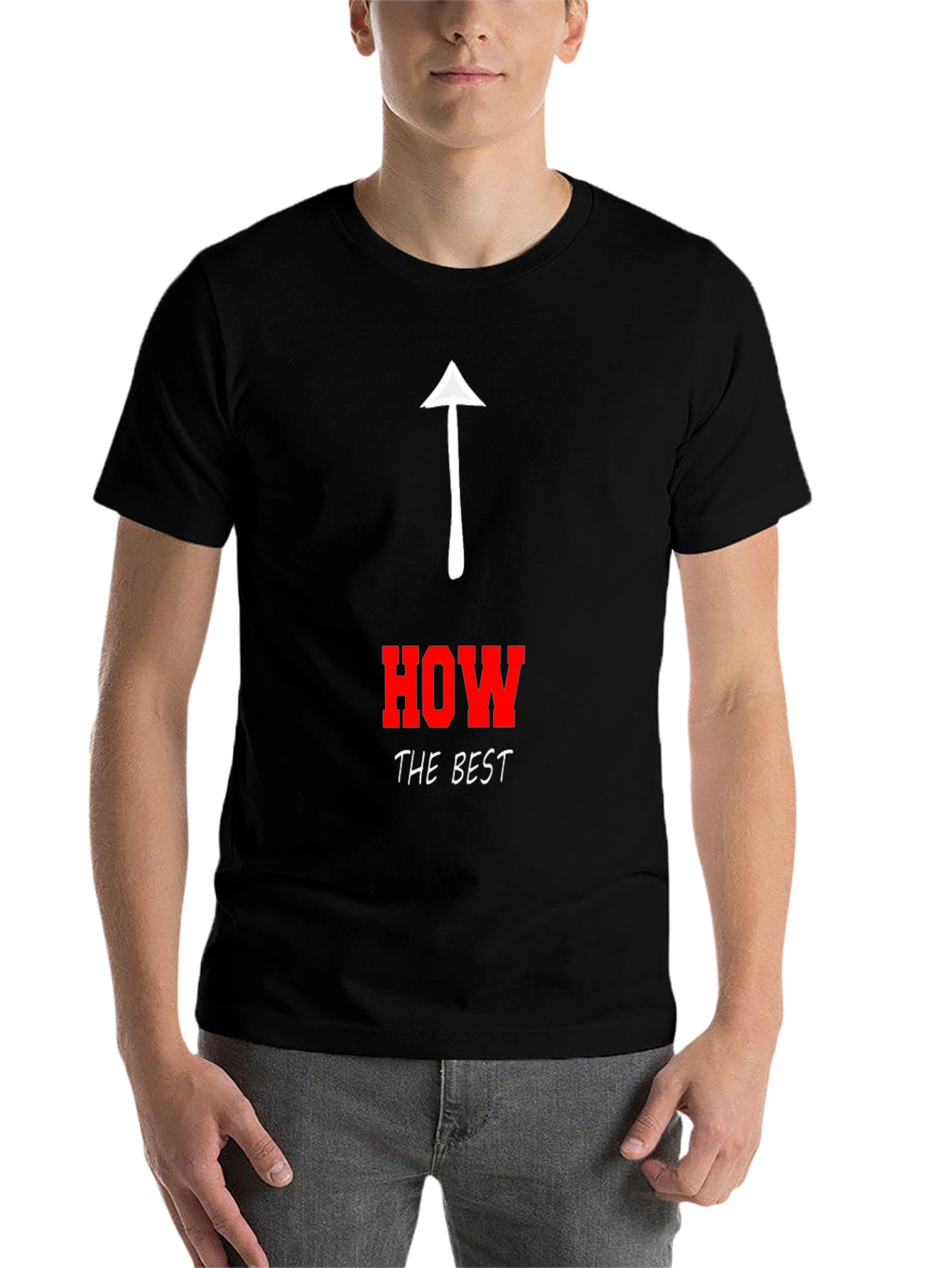 Black Humorous "How's the Best" Graphic Tee view 7
