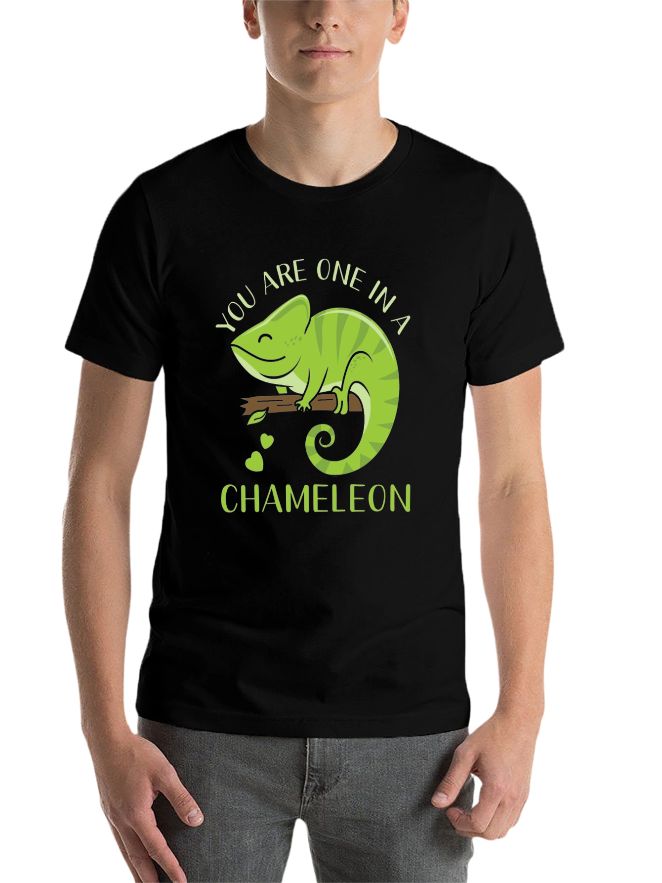 Black You Are One in a Chameleon Graphic T-Shirt view 7