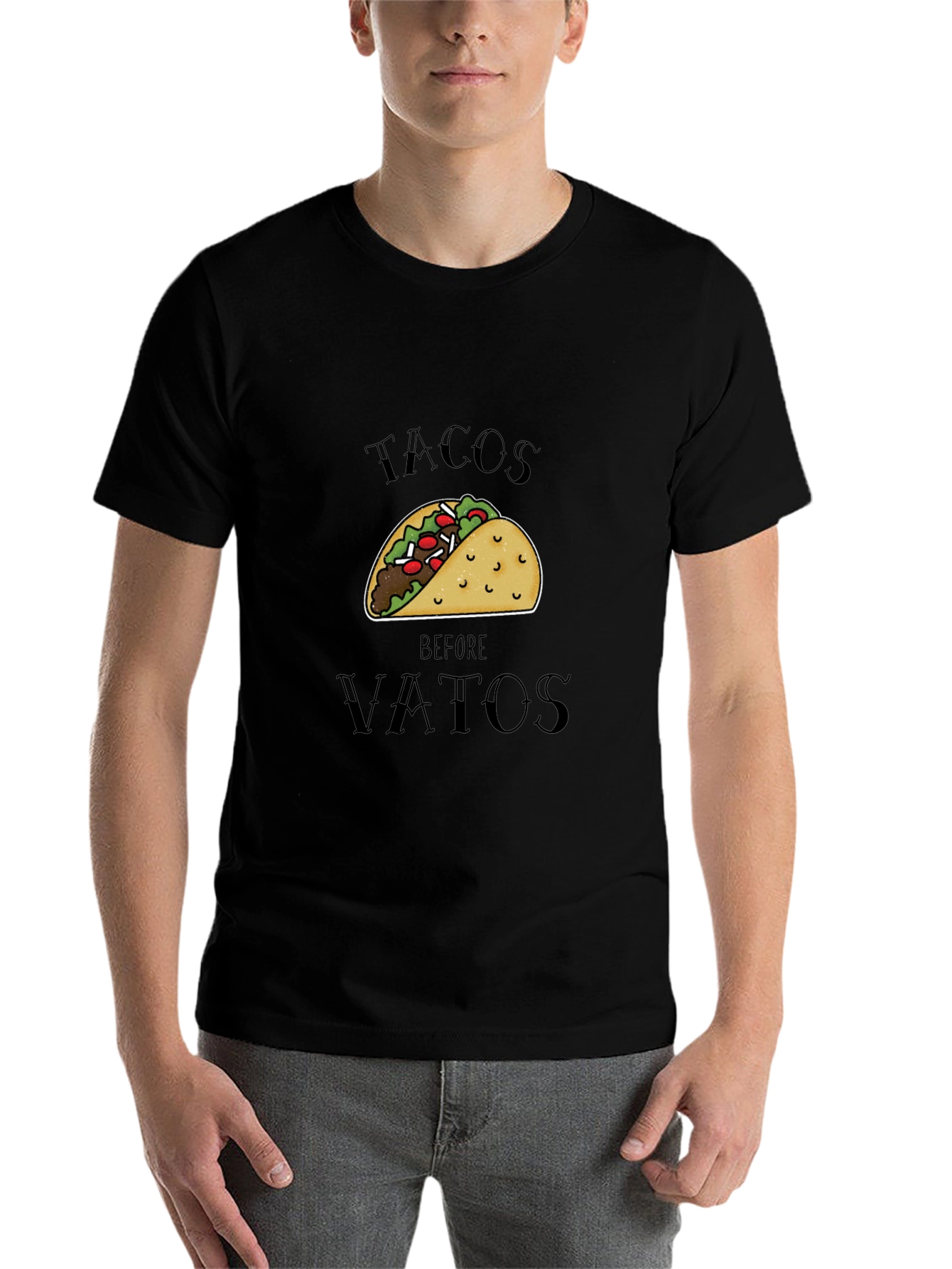 Black Tacos Before Vatos Black Graphic Tee view 7